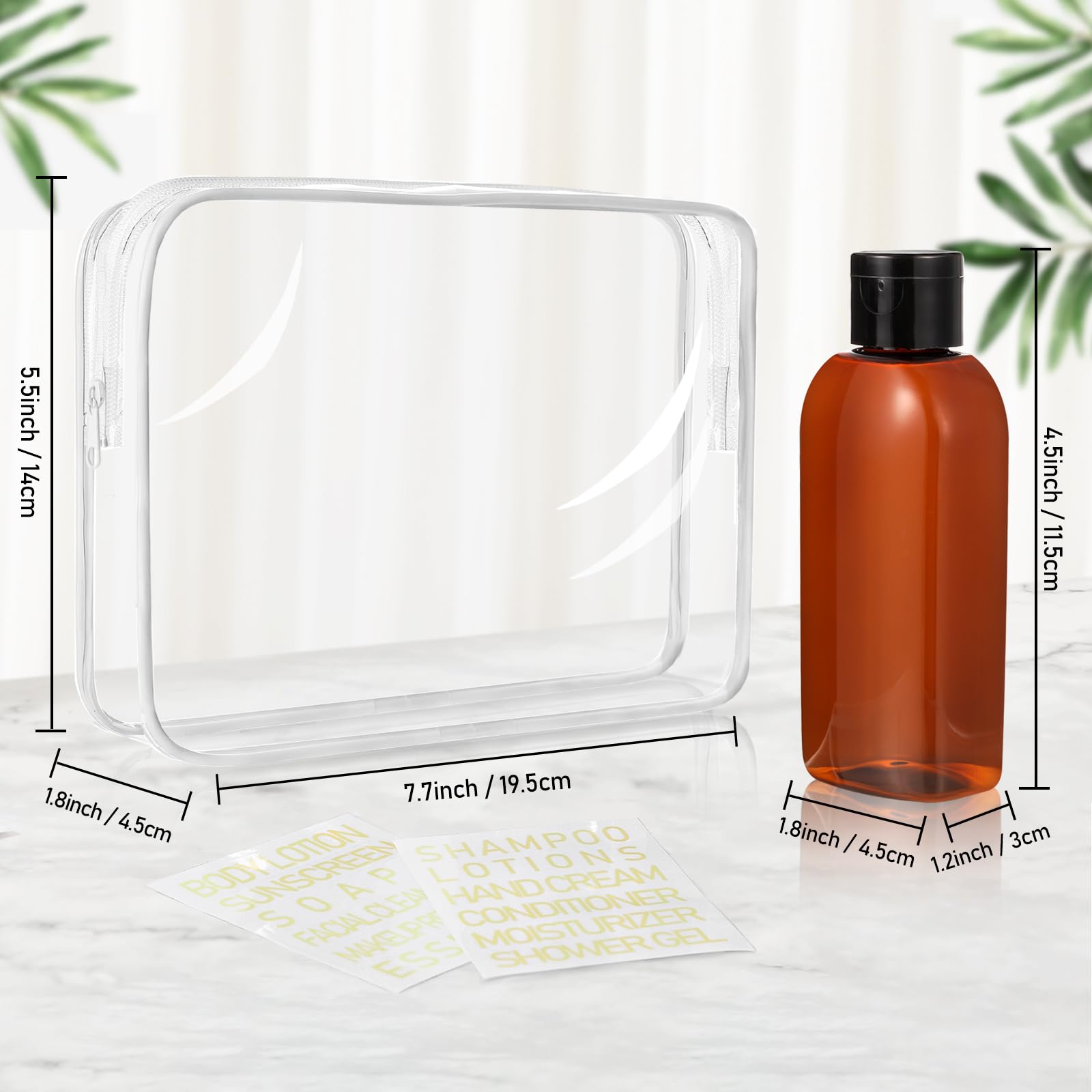 5 Pack Travel Bottles For Toiletries, 3.4Oz Tsa Approved Travel Size Containers, Leak Proof Refillable Travel Accessories For Sh