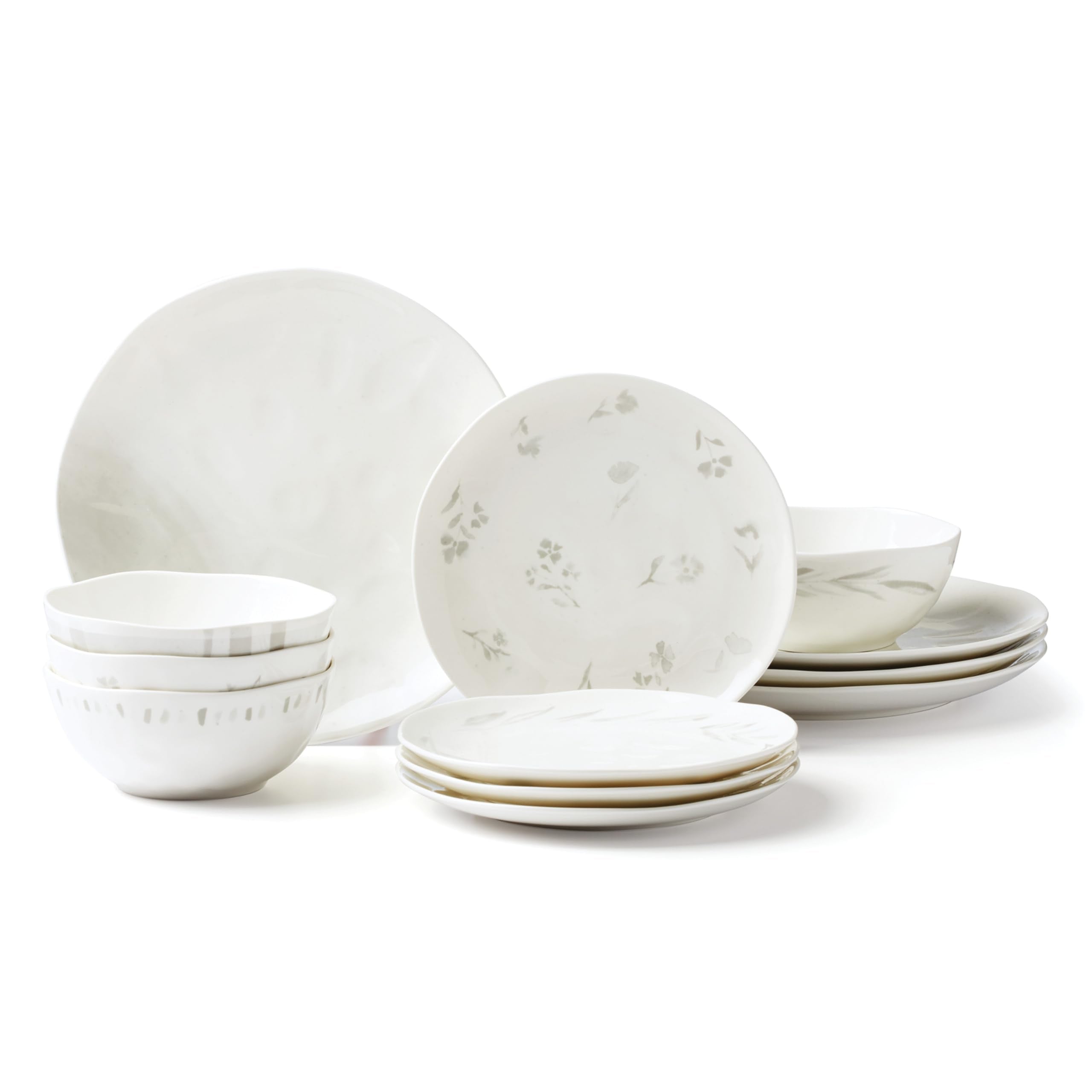 Lenox 894223 Oyster Bay 12-Piece Dinnerware Set, Service For 4, White