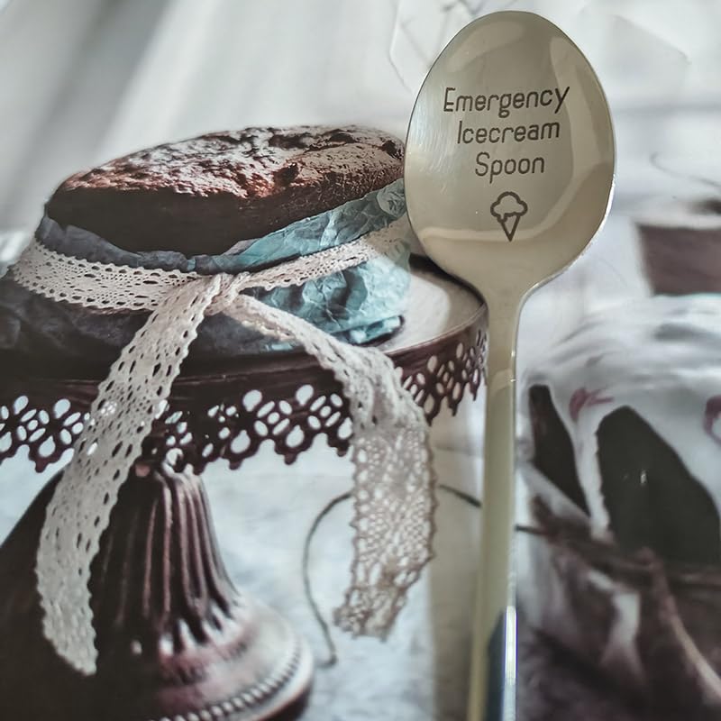 Emergency Ice Cream Spoon Gifts For Men Women Christmas Birthday Gifts For Ice Cream Lovers Coworker Friend Ice Cream Gift Spoon
