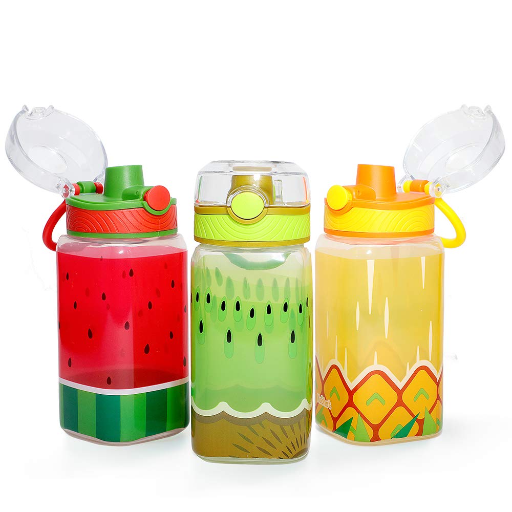 Home Tune 15Oz Kids Water Drinking Bottle - Bpa Free, Wide Mouth, Auto Flip Cap, Chug Lid, Easy Open, Lightweight, Leak-Proof Wa