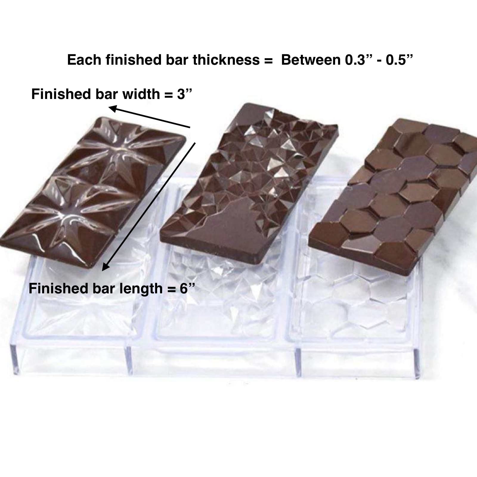 Chocolate Bar Making Mold | Bpa Free | Hard Mold For Making Your Own Chocolate Candy Bars At Home Or Commercial | Multi Design |