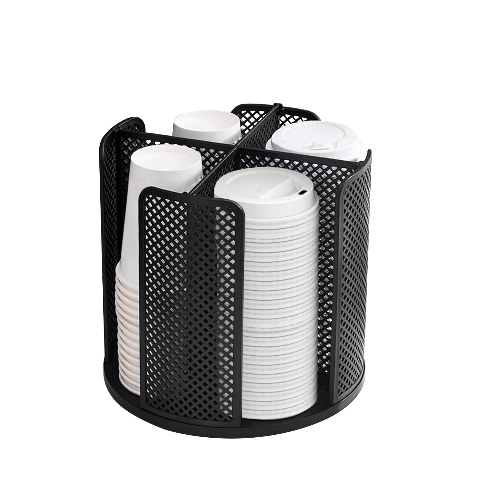 Honlibey Cup And Lid Organizer Cup Dispenser Coffee Cup Organizer Paper Cup Holder Rotating For Bathroom, Restaurant, Break Room