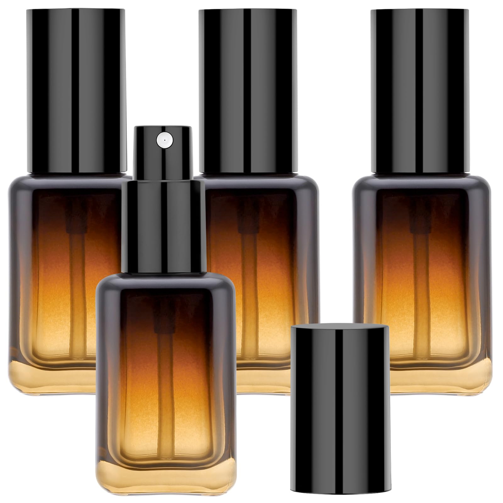 Segbeauty 1.7Oz Amber Glass Spray Bottle Refillable Travel Bottles, 4Pcs Fine Mist Travel Empty Spray Bottle For Hair, 50Ml Atom