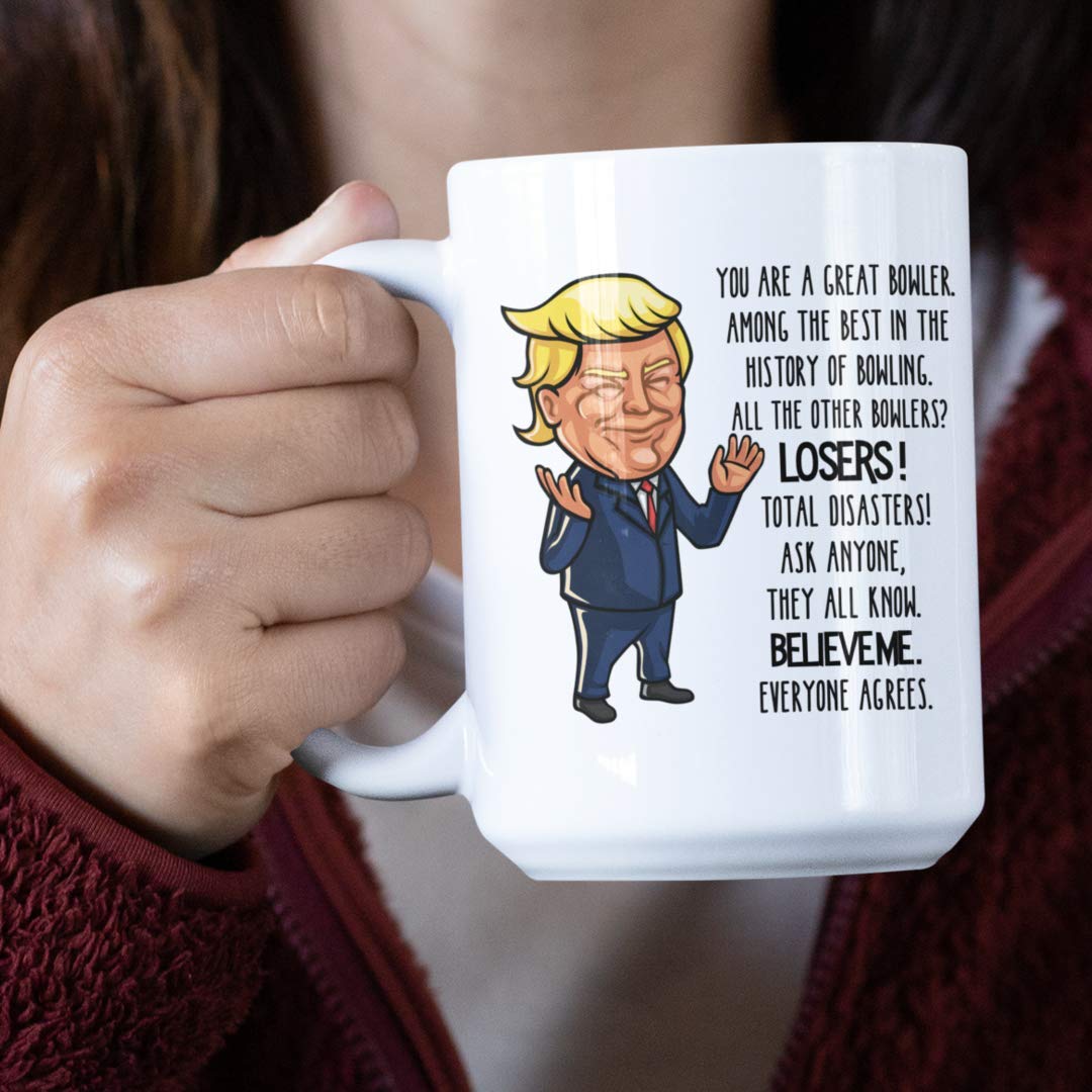 Trump Bowler Mug For Bowling Lovers Funny Coffee Comment Tea Cup Gag Gifts For Men And Women