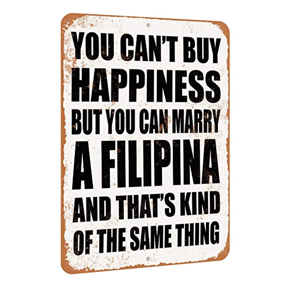 TCHPAX 12X8 -Vintage Look Aluminum Metal Sign - 12 x 8 Inches - You Can't Buy Happiness But You Can Buy a Tato