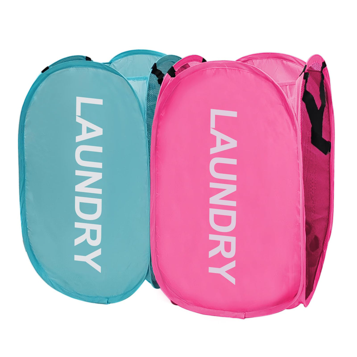 Aplter Collapsible Laundry Hamper 2 Pack Mesh Pop Up Laundry Hamper With Handles, Foldable Laundry Basket For Kid'S Room, Colleg