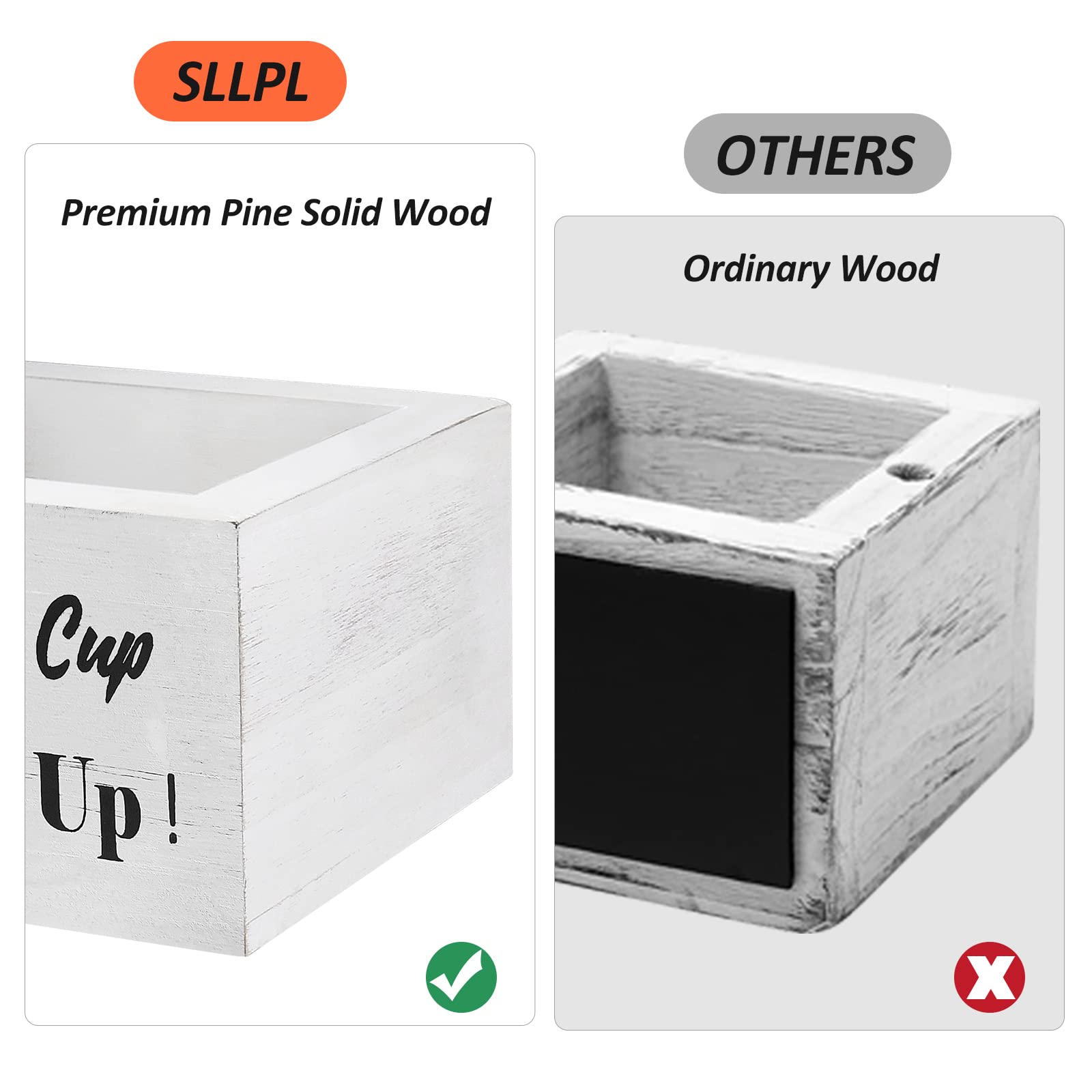 Sllpl Wooden Cup Holder - Party Cup Holder With Marker Slot, Cup Holder For Party And Wedding, Rustic Disposable Cup Holder For