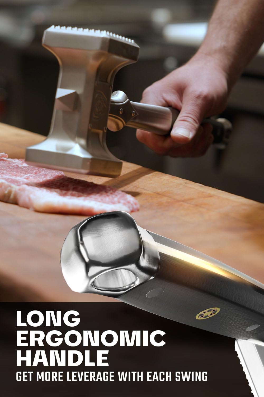 Dalstrong Meat Tenderizer Tool - New Improved - Dual Sided, Extra-Large Meat Hammer - Premium High-Carbon Stainless Steel - Meat