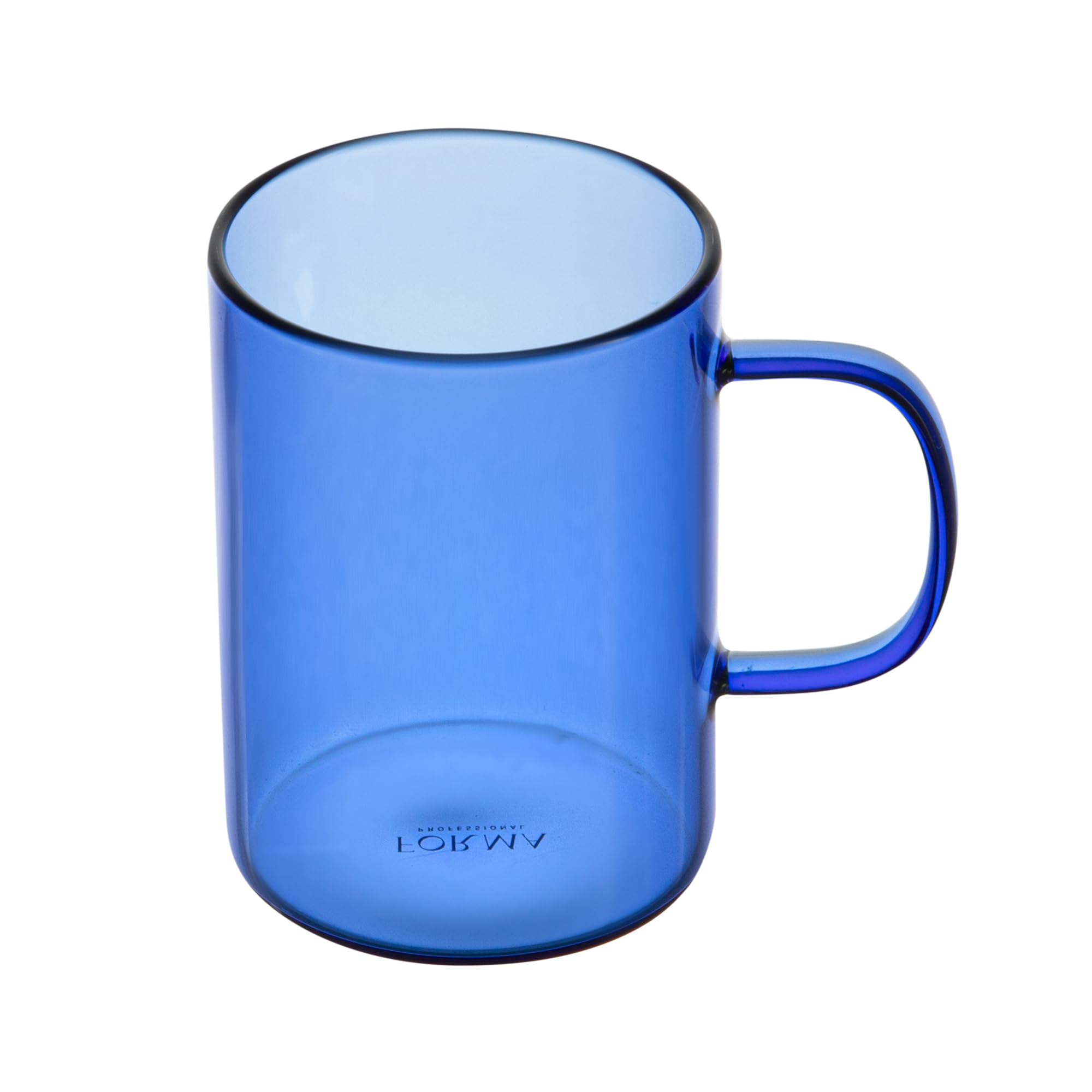 Restaurantware Glass Coffee Mug 2 Count 7 Oz Borosilicate Tea Cup with Ergonomic Handle, DishwasherSafe Blue Thermal Resistant 