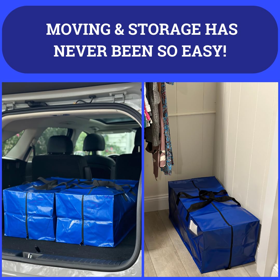 Durasack Heavy Duty Moving Bag Storage Container Duffle Bag With Zipper, Reinforced Carry Straps And Backpack Straps, Made Of Ru