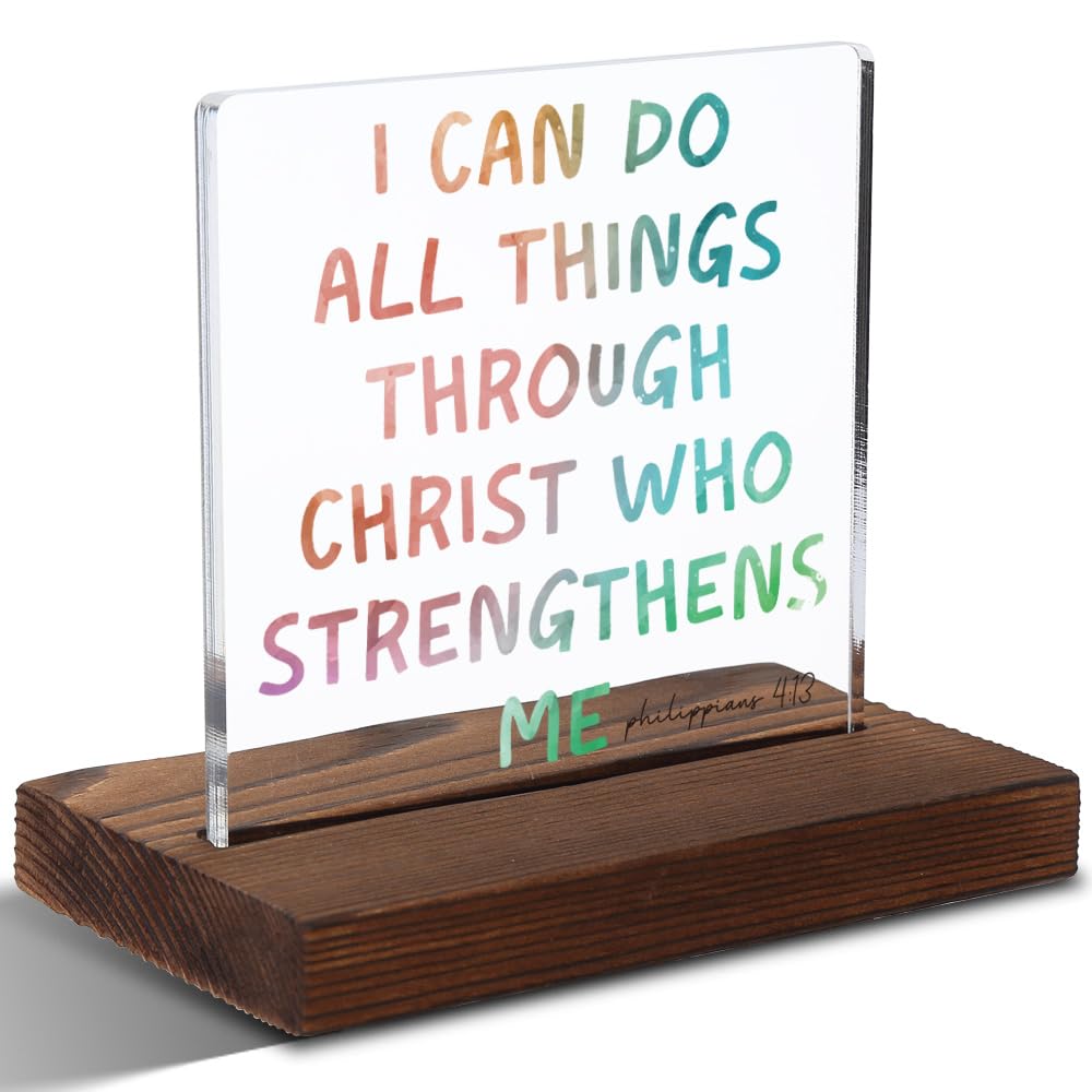 Biblical Inspirational Acrylic Plaque, Encouragement Gift for Believers, Meaningful Gift for Christian Friends, Religious Inspir