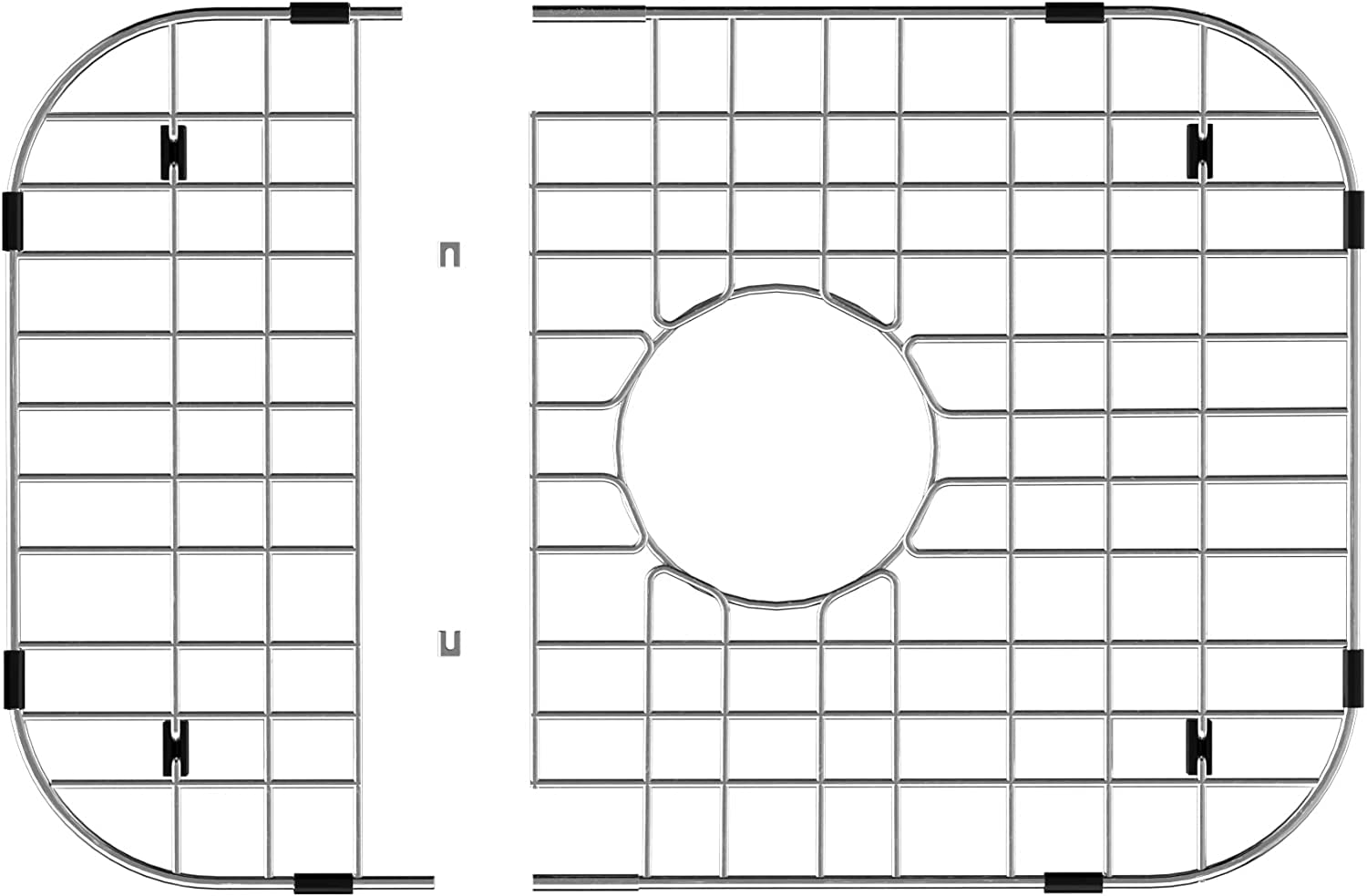 SANNO Kitchen Sink Grate Sink Protector for Kitchen Sink  Stainless Steel Grid Sink Protector Kitchen Sink Rack Bottom of Kitchen Sink Center Drain 18'' L X 13.4'' W