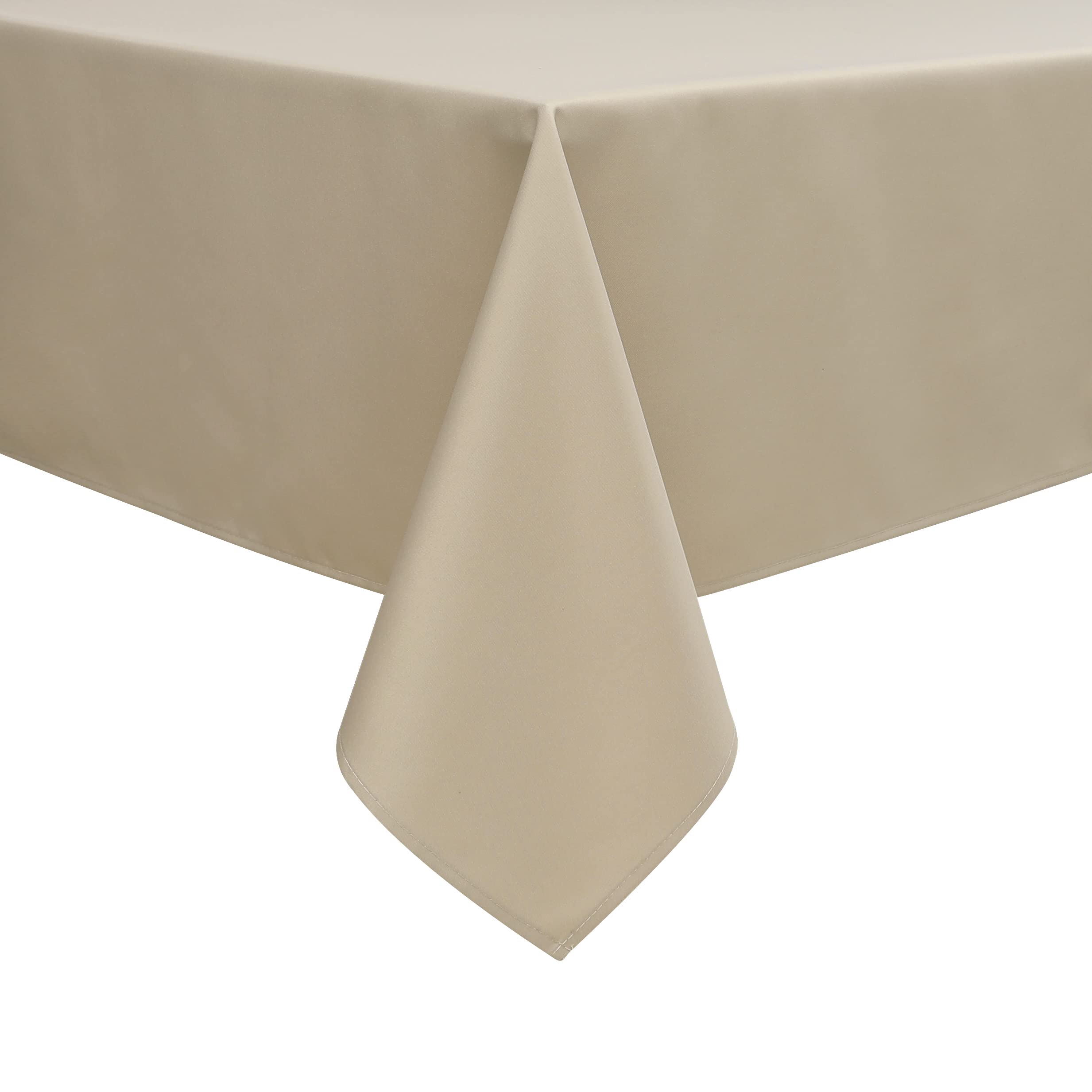 Wewoch Khaki Rectangle Tablecloth Wrinkle Resistant Washable Fabric Table Cloth For Dining,Kitchen, Parties Weddings And Outdoor