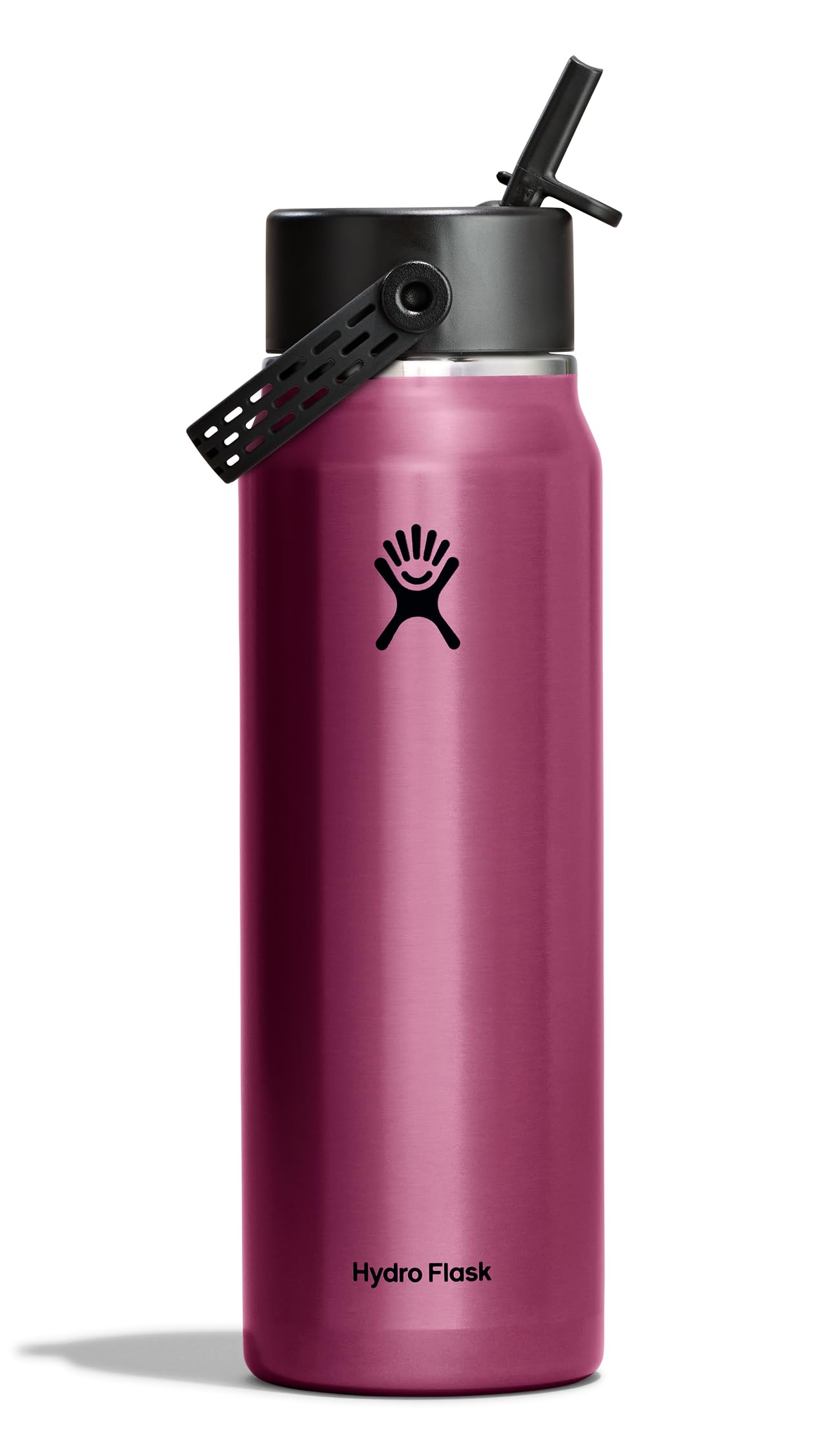 Hydro Flask 32 Oz Lightweight Wide Straw Lid  Insulated Stainless Steel Water Bottle  Hiking, Commuting Garnet Red