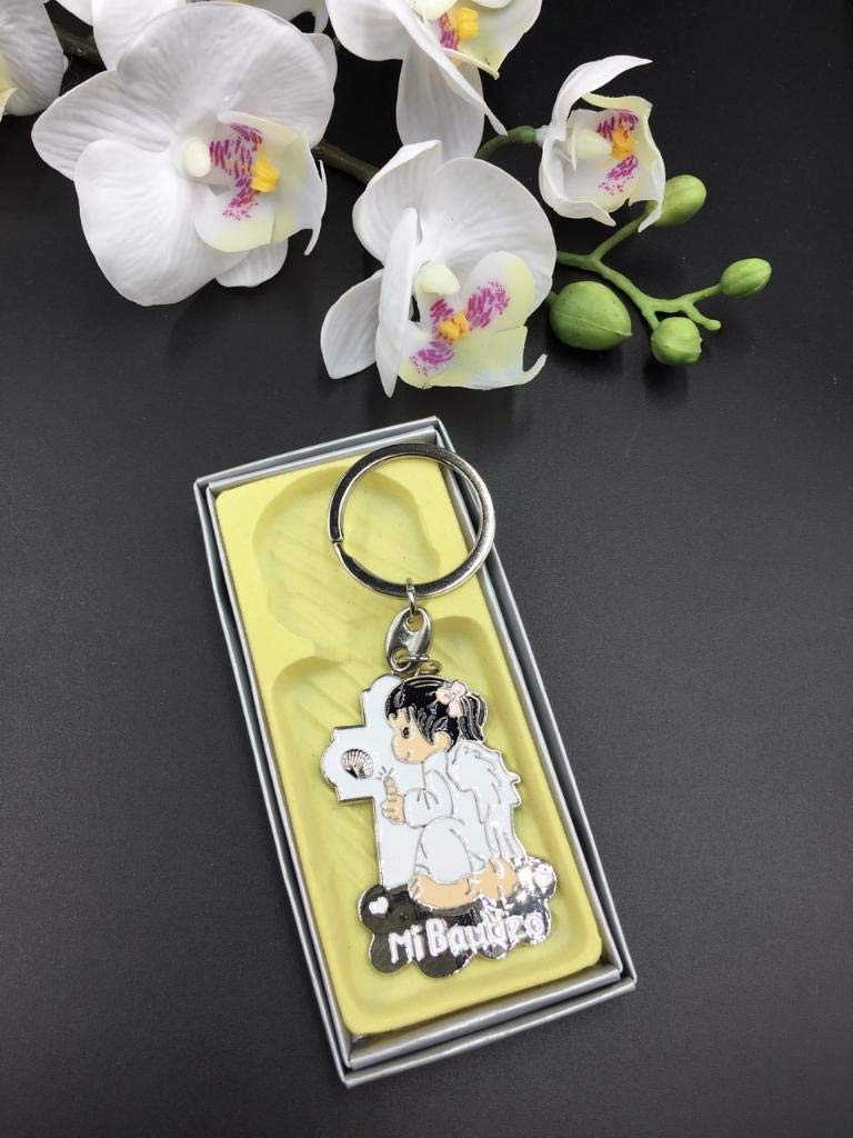 12 Pcs New White Angel Girl Baptism Keychain Party Favors For Baby Girls/Bautizo Recuerdos/Gift For Guest/Christening Favors Ii