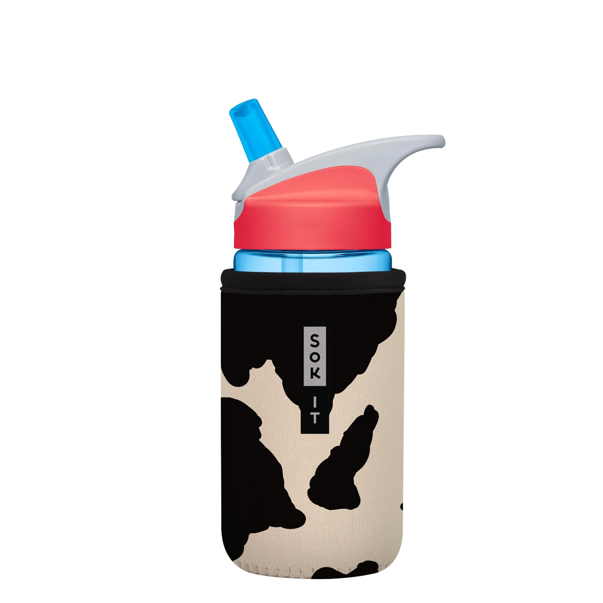 Sok It BotlSok Water Bottle Sleeve Insulated Neoprene Cover (Cow Print, Fits 12oz CamelBak or Nalgene)