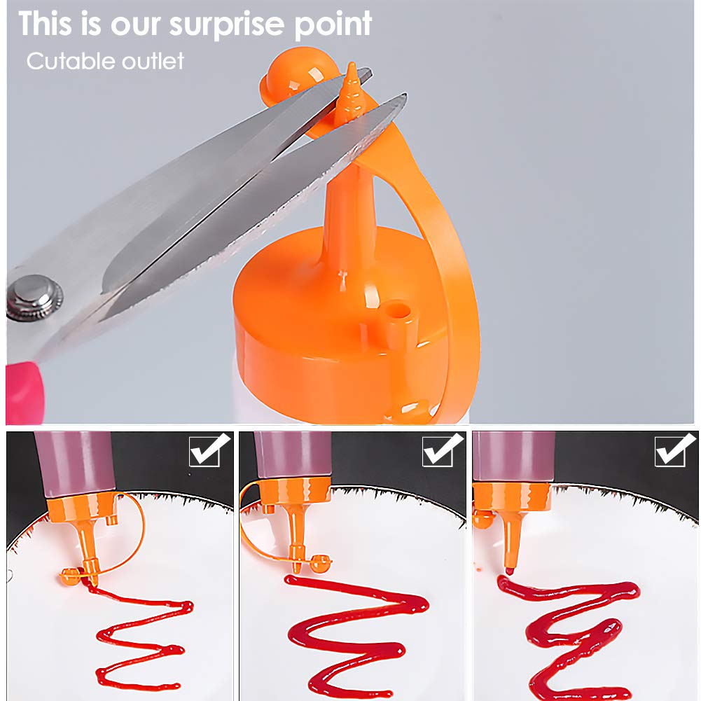 Condiment Squeeze Bottle Sauce Squeeze Squirt Bottle For Kitchen Plastic Syrup Salad Dressing Container Food Dispenser For Oil K