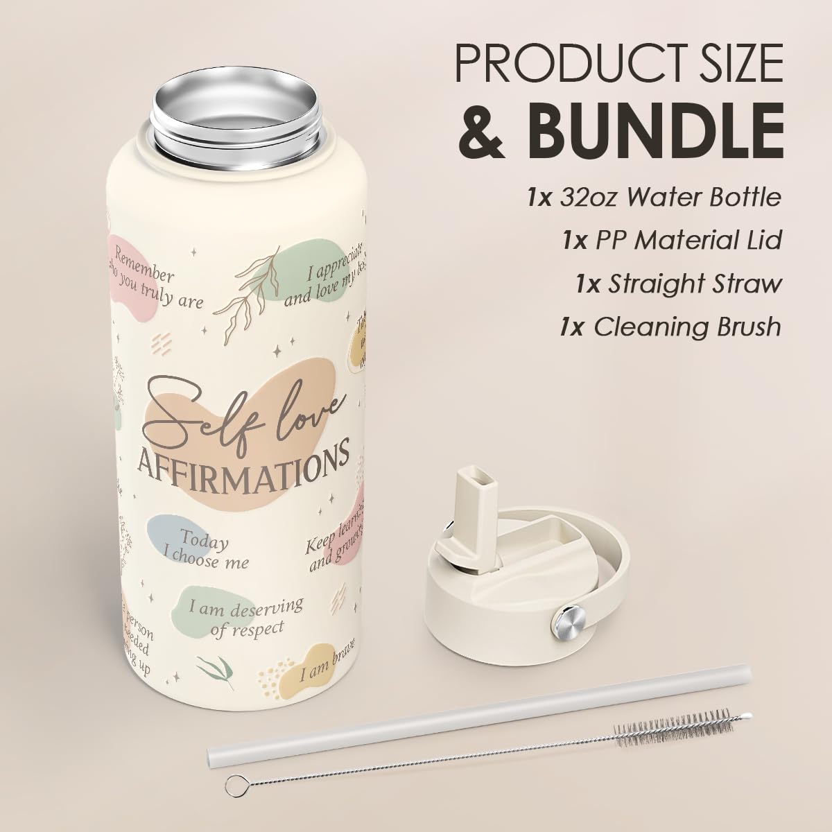 Inspiration Gifts for Women Girls, Inspiration Water Bottle 32oz Stainless Steel with Lid, Insulated Bottles Gift Idea for Birth