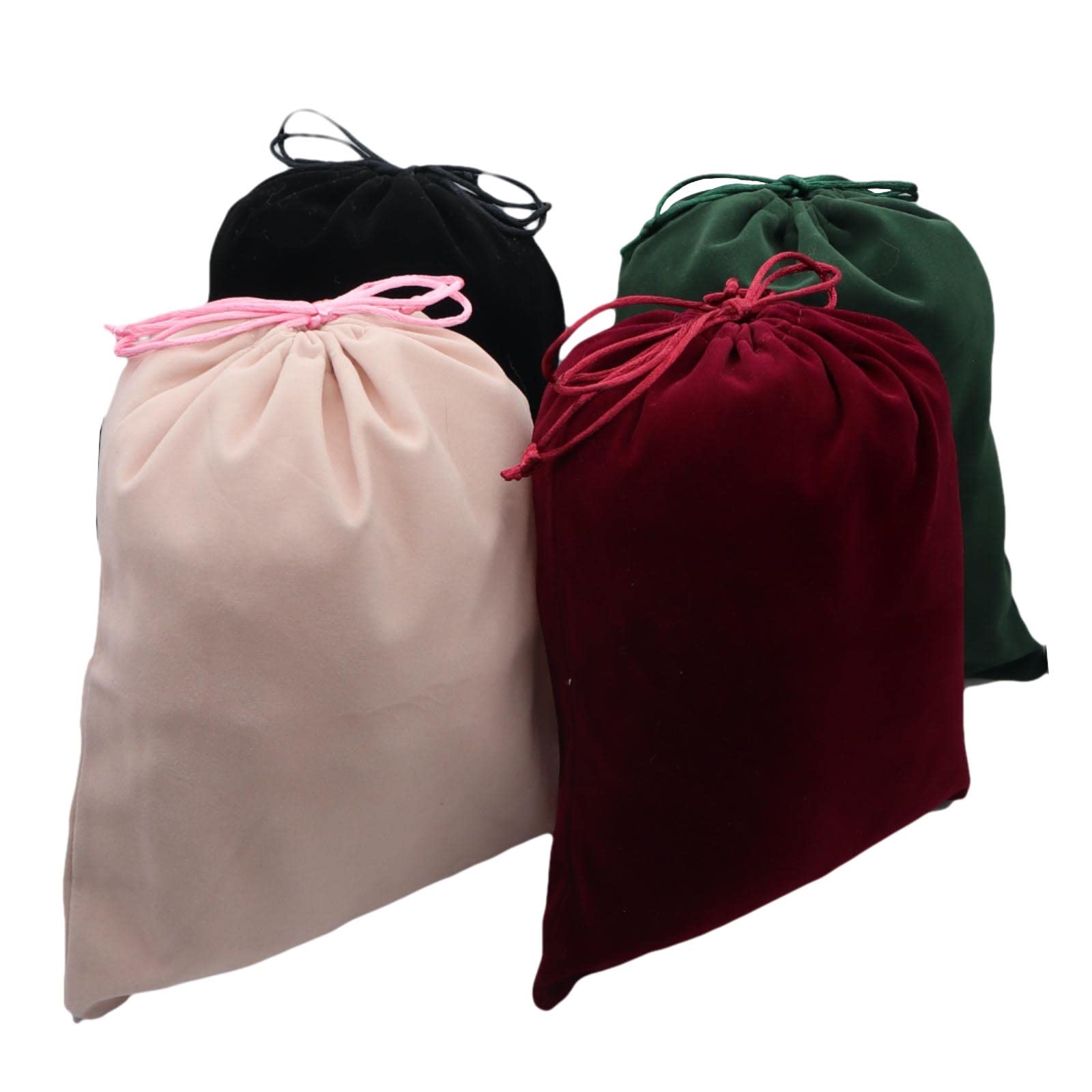 Aestivate 8 Pack Large Velvet Drawstring Pouch, Velvet Bag 8  10 Inch Storage Bag Cosmetics Pouches Dust Bag 8 Pieces(Black)