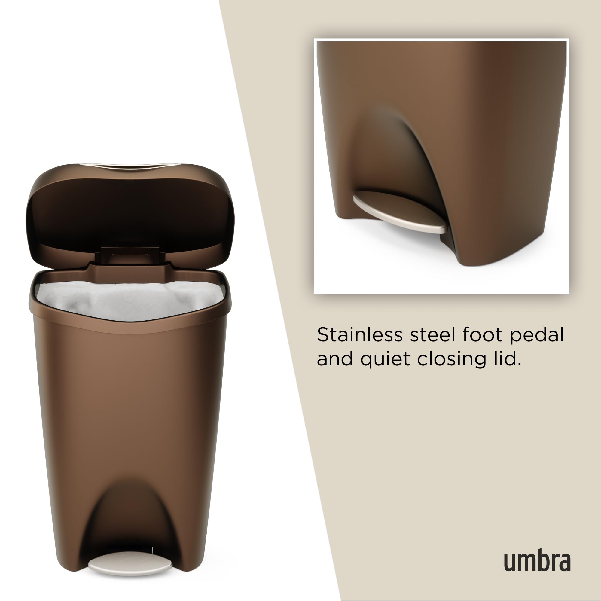 Umbra Brim Step On Trash Can