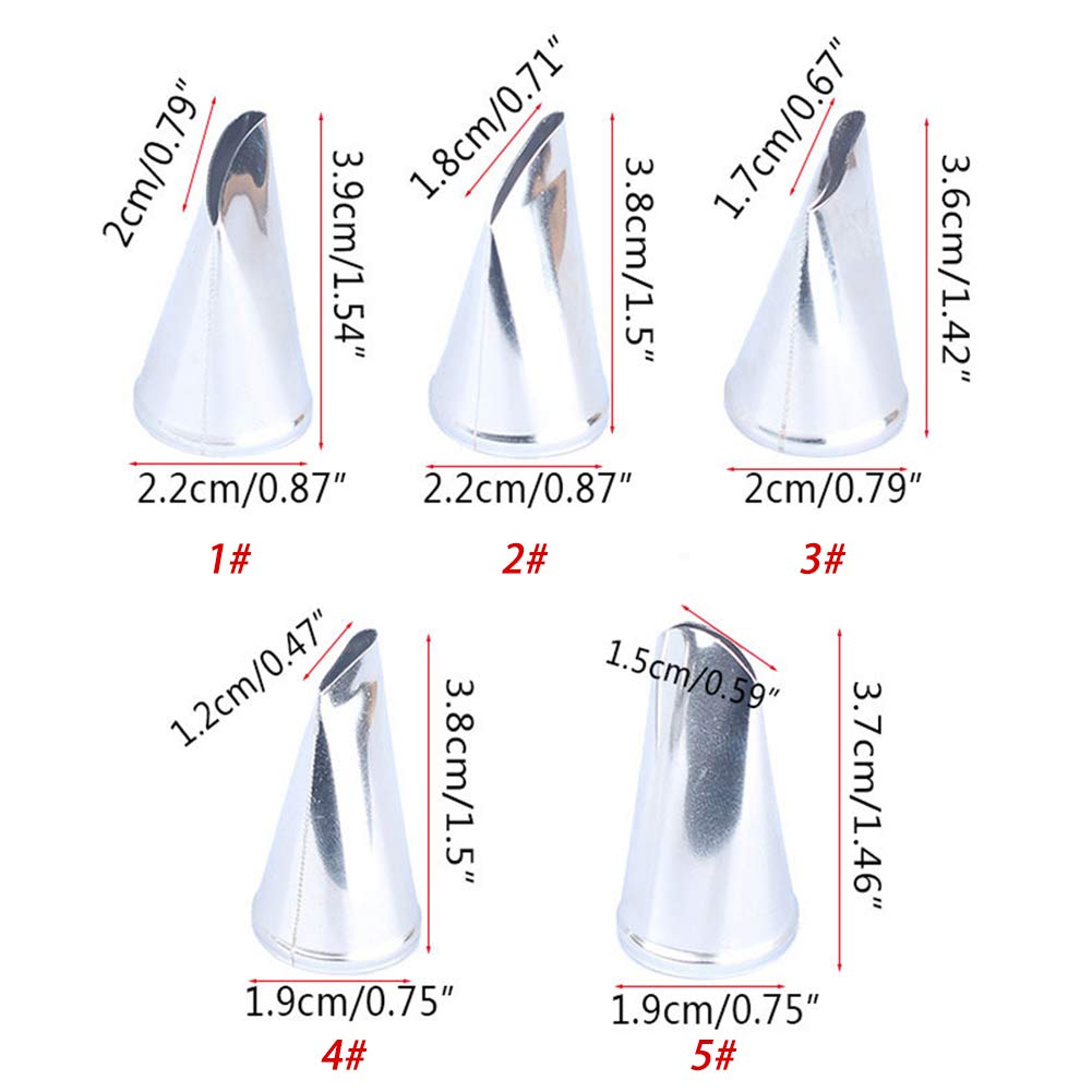 Beespring Rose Petal Nozzles,Diy Stainless Steel Icing Piping Nozzle,Cake Decoration Icing Tips Ideal Pastry Diy Tools Kit For C