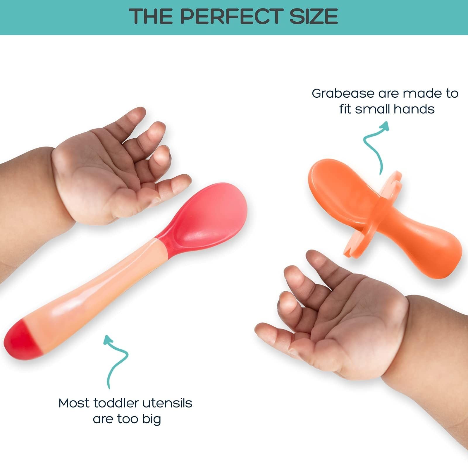 Grabease Toddler Silverware Toddler Spoons and Forks Baby Silverware Baby For and Spoons, BPA-Free & Phthalate-Free for Baby & T