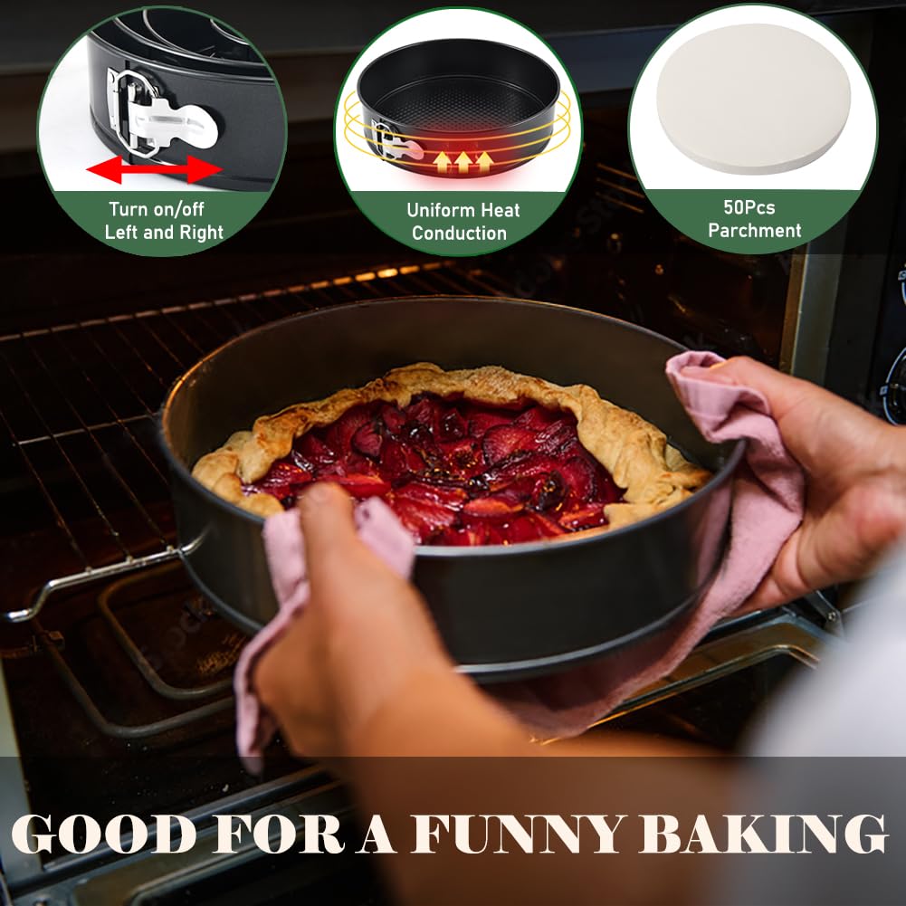 7 Inch Springform Pan For Instant Pot 6, 8 Qt Pressure Cooker 50Pcs Parchment Paper Baking Mold Round Leakproof Nonstick Removab