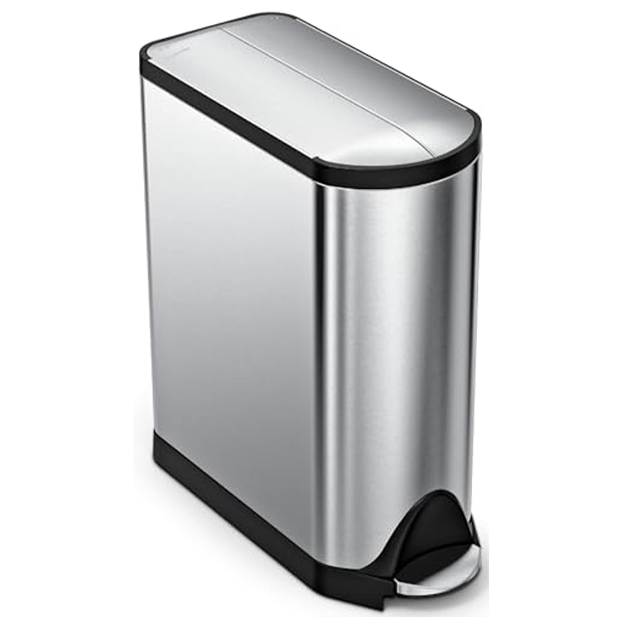 Simplehuman 45 Liter / 11.9 Gallon Butterfly Lid Kitchen Step Trash Can, Brushed Stainless Steel