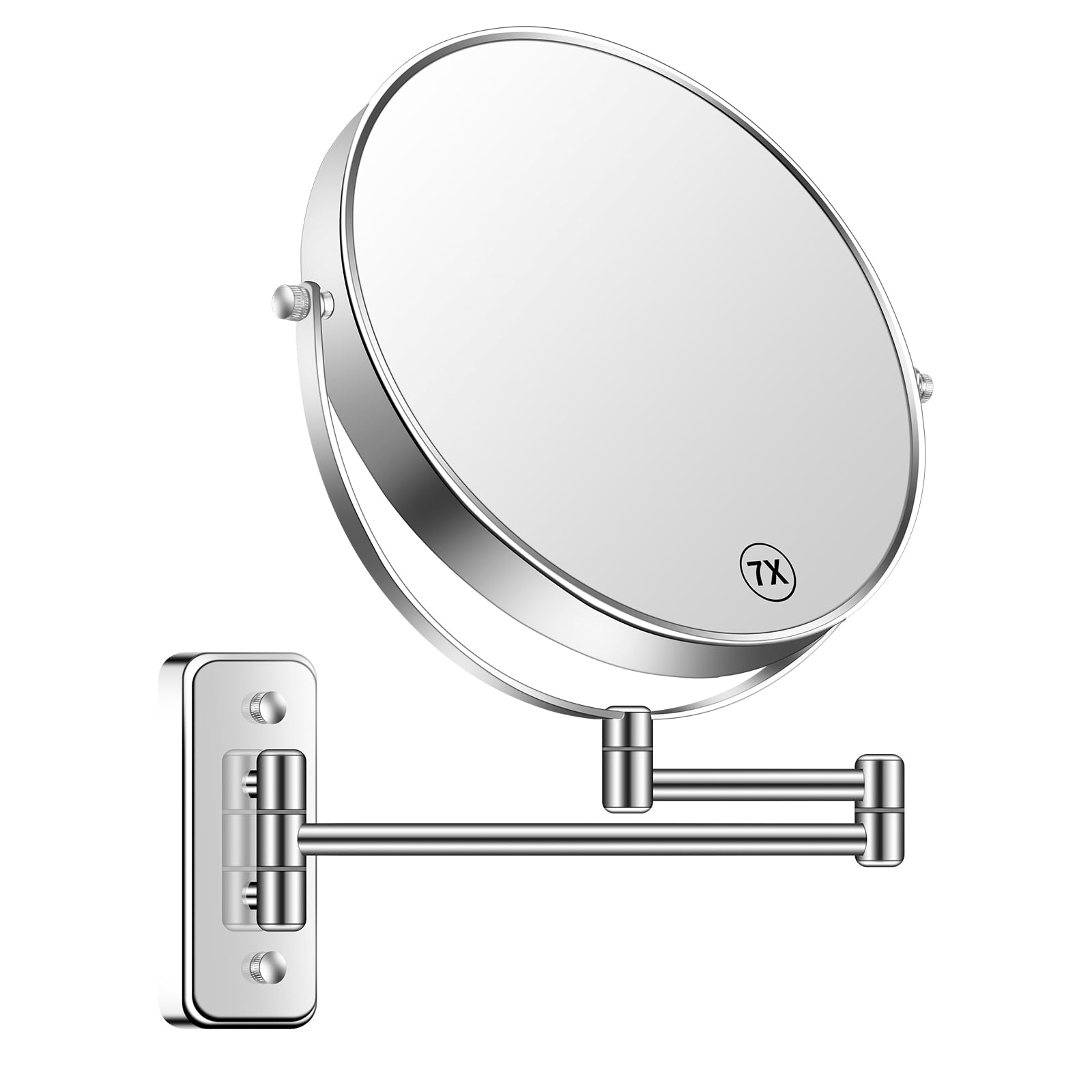 Btremary 9    Large Wall Mounted Makeup Mirror 1X/7X Double-Side Bathroom Magnifying Mirror 360 Swivel Vanity Mirror Extendable