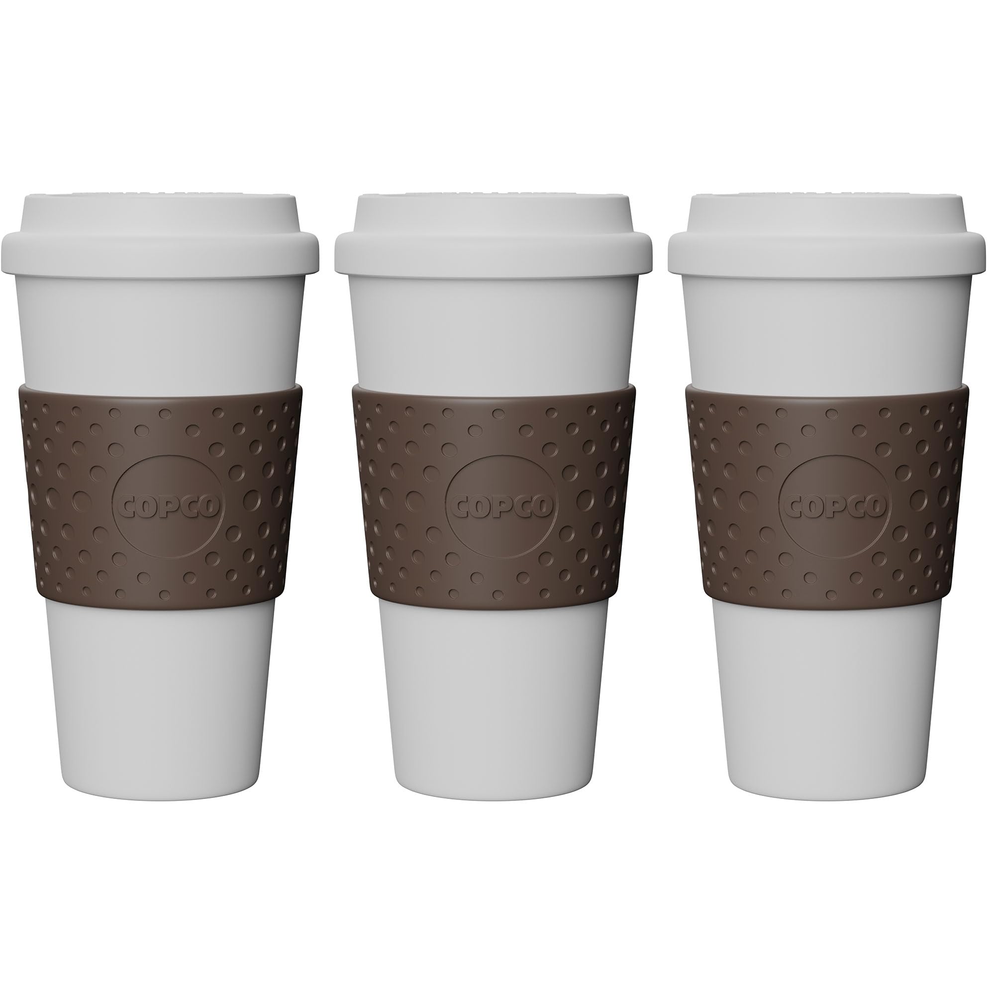 Copco Eco-First Acadia Reusable To Go Mug Bpa-Free, Brown - 3-Pack