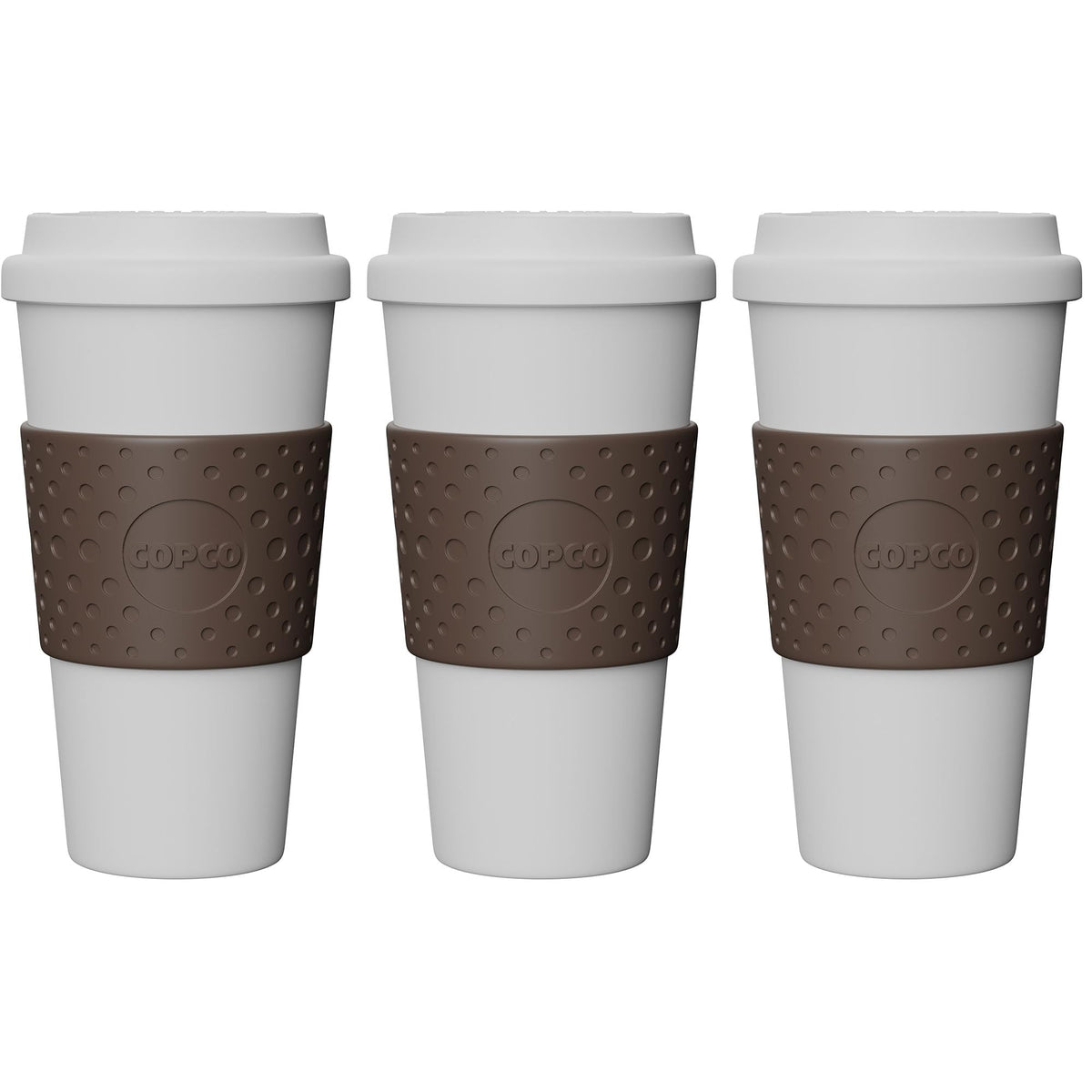 Copco Eco-First Acadia Reusable To Go Mug Bpa-Free, Brown - 3-Pack