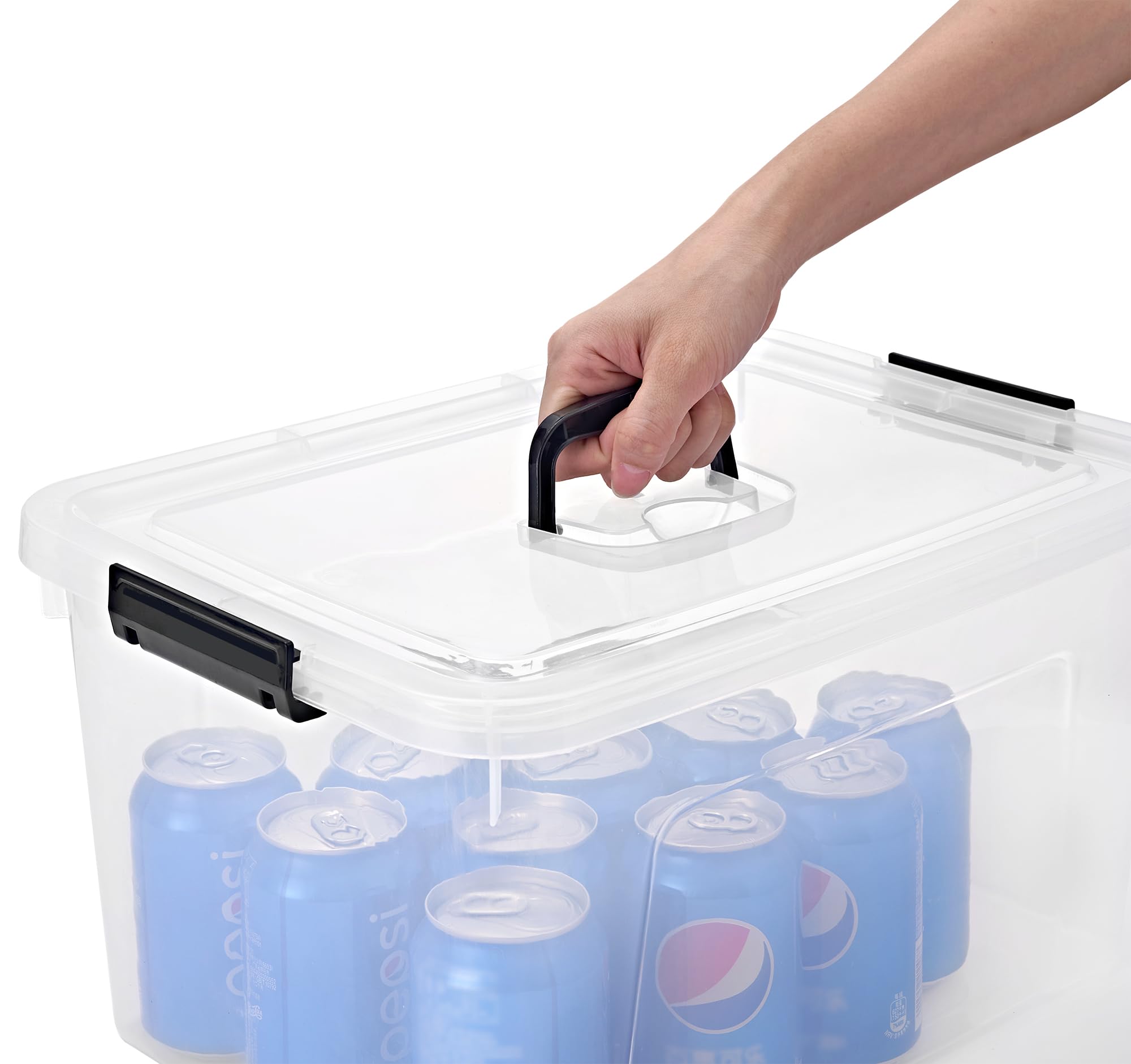 JUJIAJIA 19 Quart Plastic Storage Bins with Lids  6-Pack Stackable Clear Storage Organizing Box with Handle