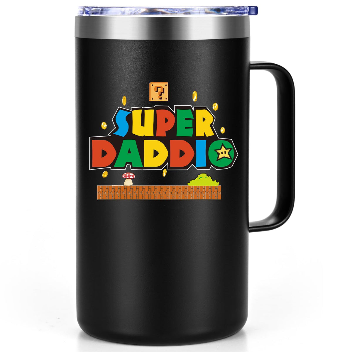 Lifecapido Dad Mug Gifts, Super Daddio Insulated Coffee Mug, Cool Dad Birthday Gifts Christmas Gifts Fathers Day Gift for Dad Ne