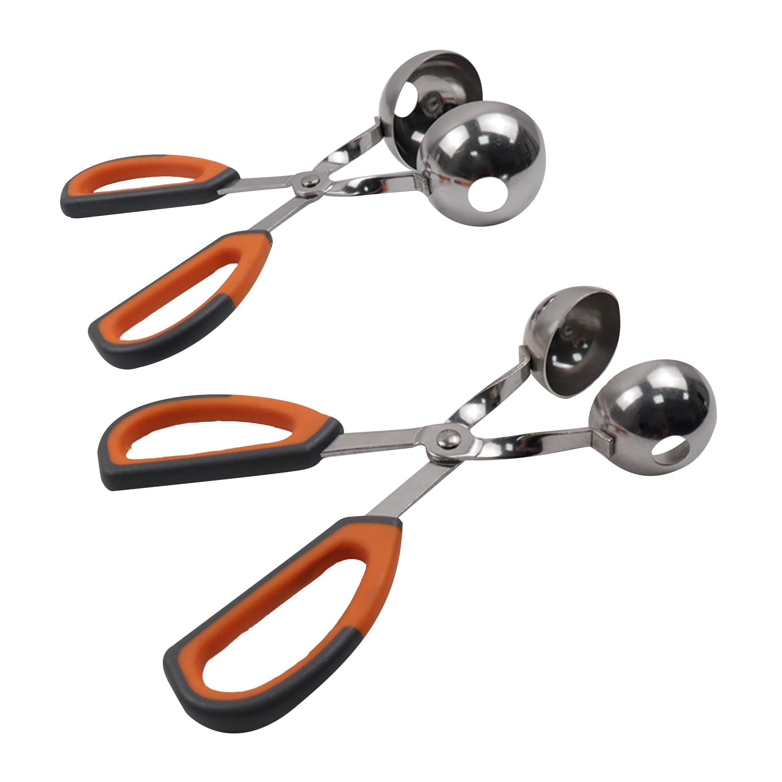 Pastlla 2 Pcs Meatball Maker Tongs None-Stick Meatball Maker Stainless Steel Meat Ballers Scoop Ball Maker Ice Tongs for Meat, C