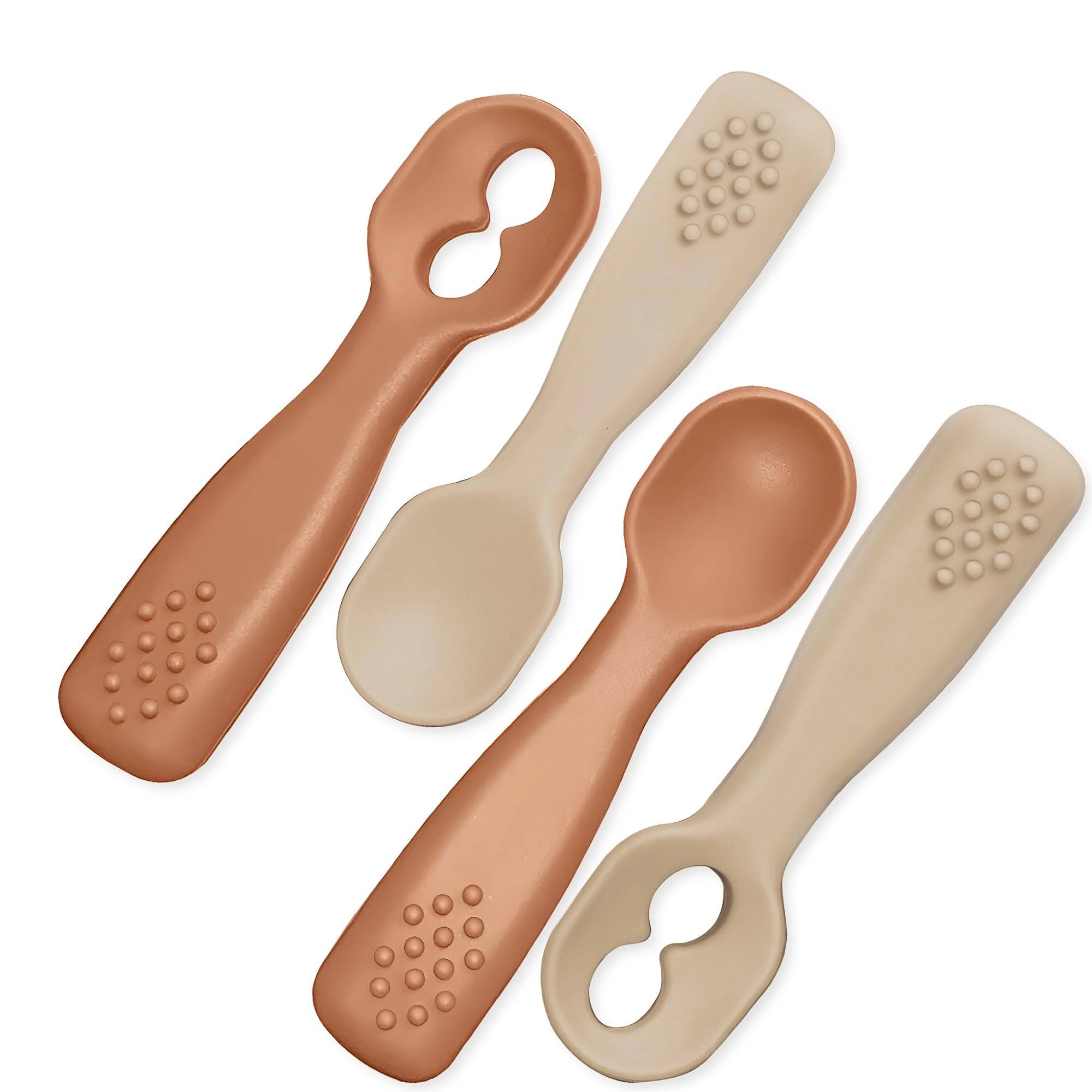 Silicone Baby Spoon Set | Baby Spoons Self Feeding 6 Months | Bpa Free Baby Led Weaning Spoons Stage 1 & 2 For Kids 6+ Months |