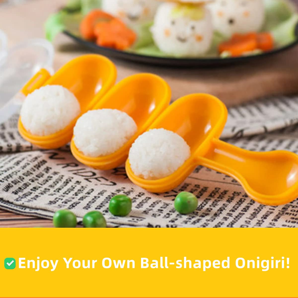 Ncyoew Rice Ball Maker, Onigiri Shaper Mold Sushi Maker, Non Stick Ball Shaped Kitchen Tool Kit With Mini Rice Scoop - Make Your