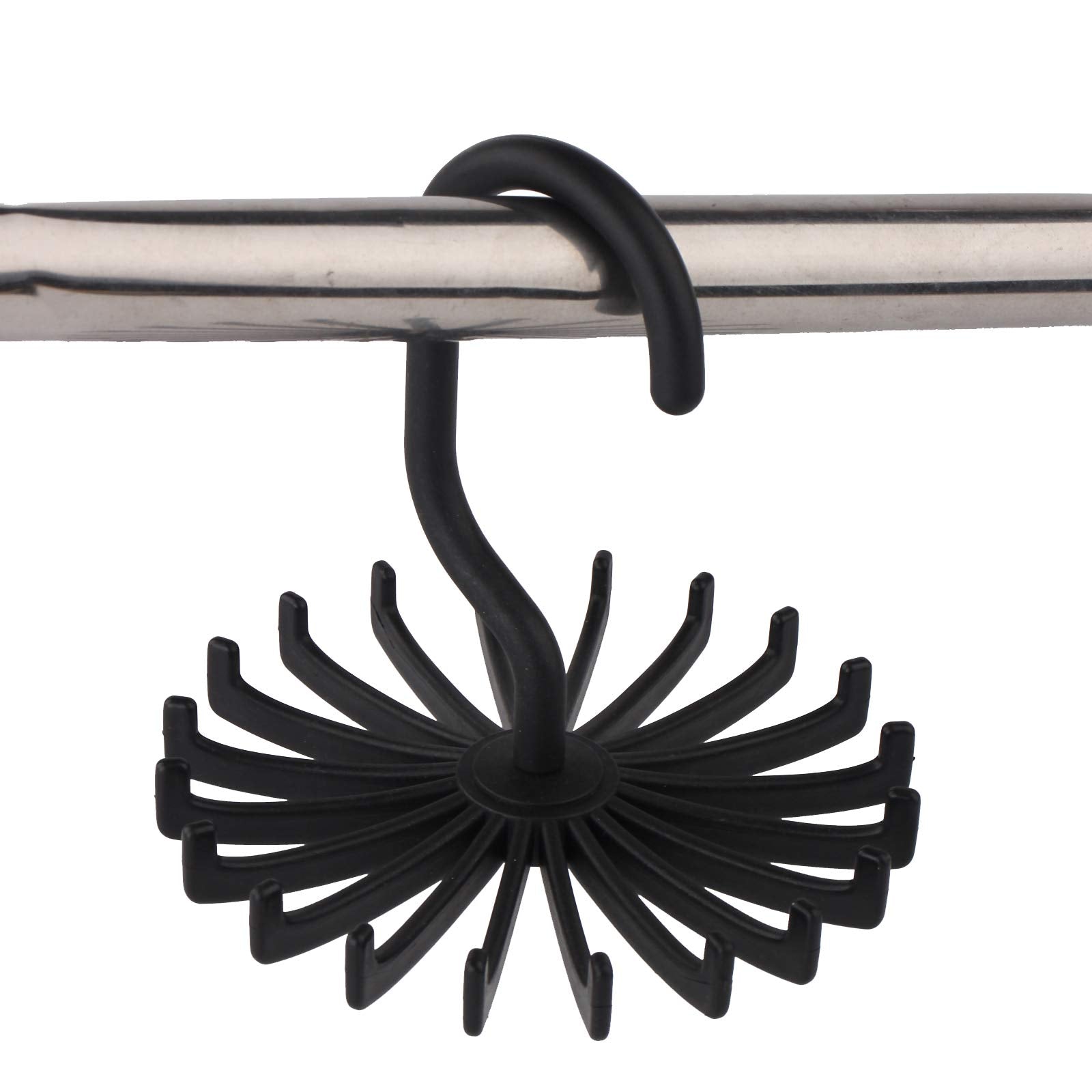 Z Zicome 3 Pack Twirl Ties Rack Closet Organizer Tie Hanger Hook Headband Holder (Black)