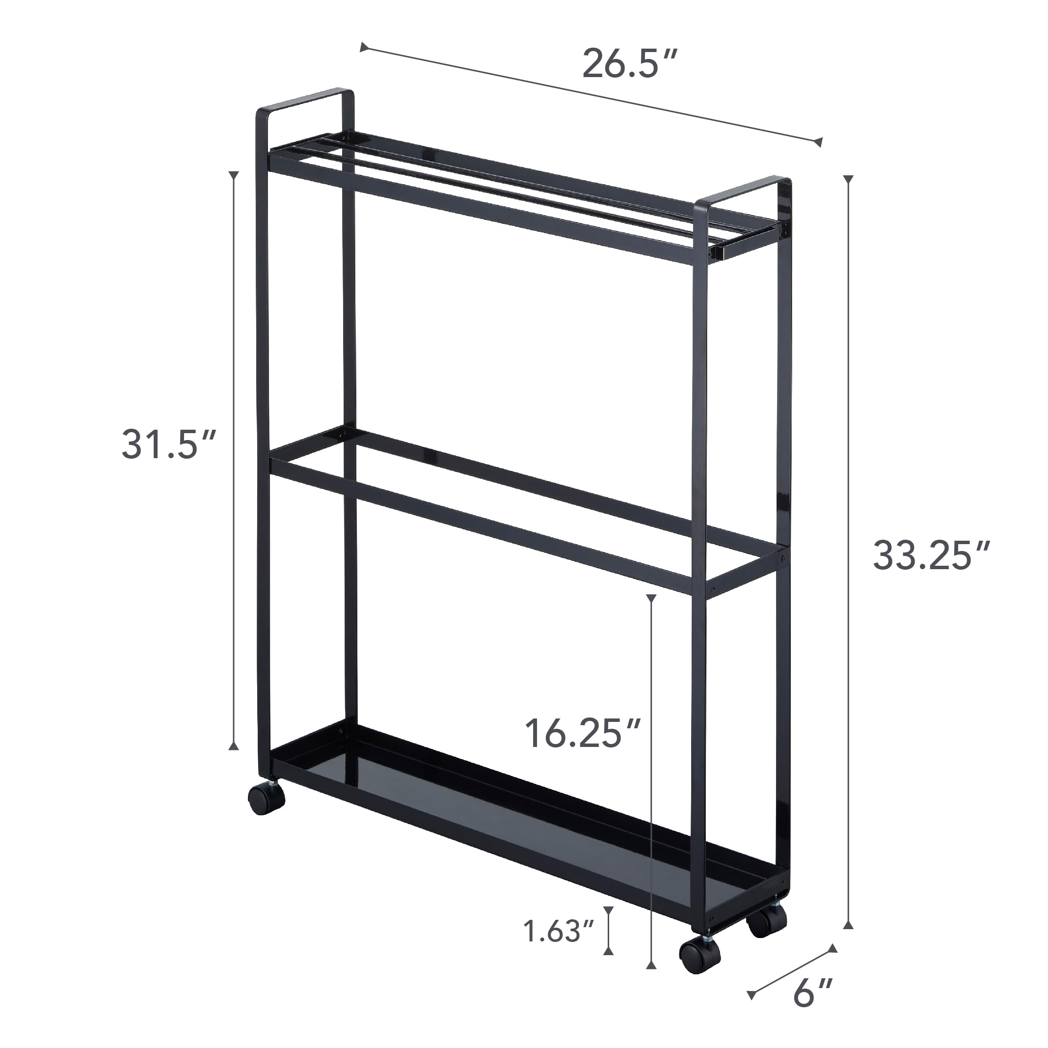 YAMAZAKI home 4293 Towel Rack and Bath Cart-Rolling Bathroom Storage Organizer  One Size  Black