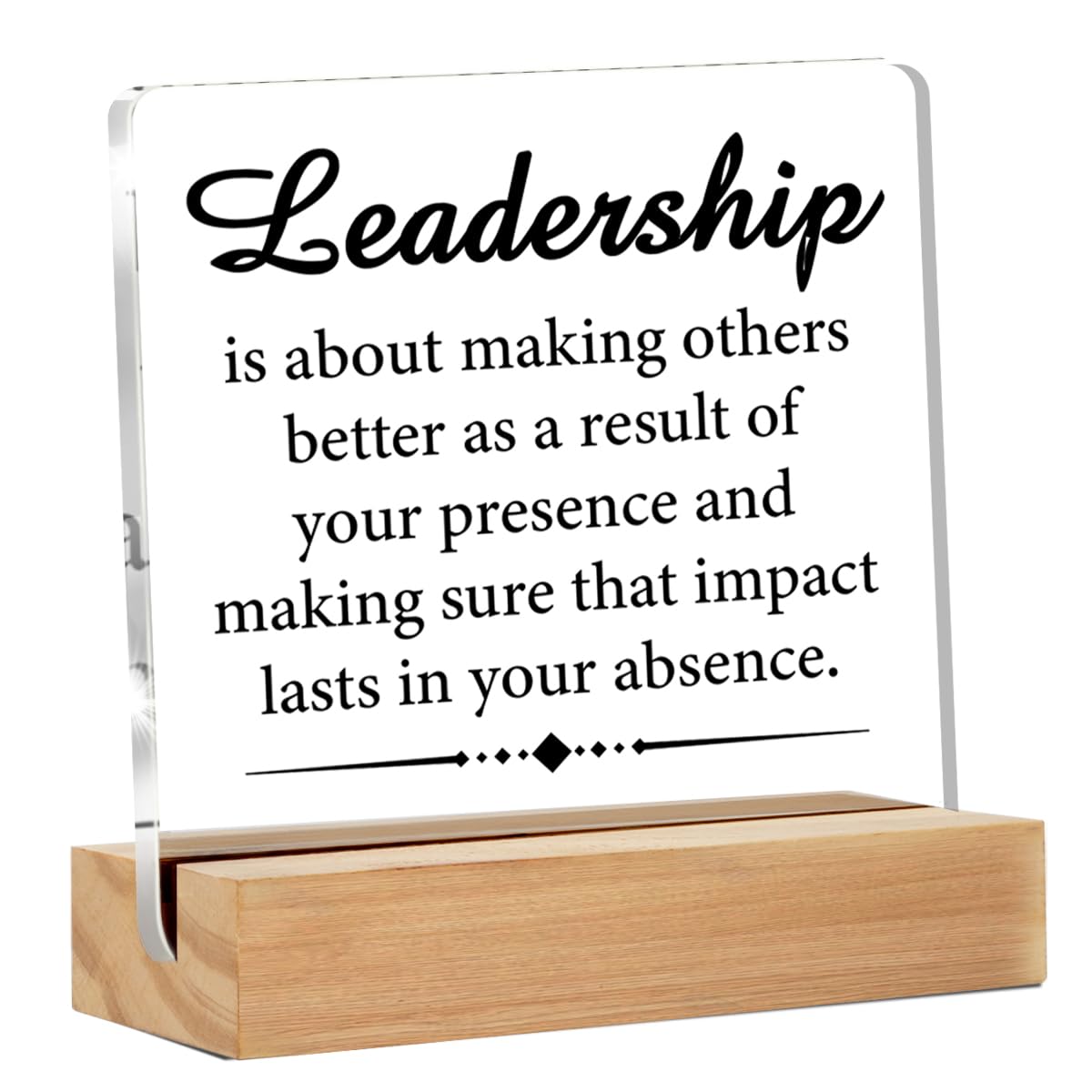 Leadership Gifts for Women Men, Appreciation Gifts for Leaders Desk Signs for Office Leadership Definition Plaque Clear Acrylic 