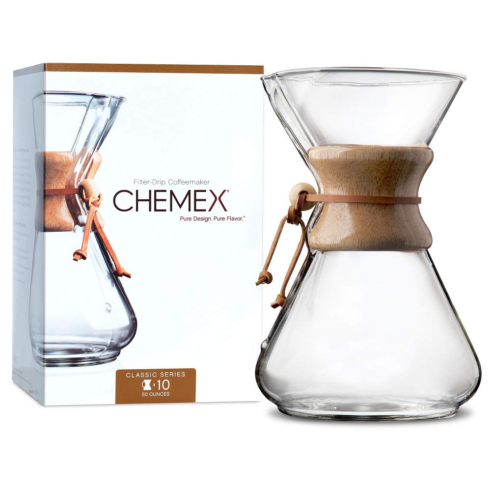 Chemex Pour-Over Glass Coffeemaker - Classic Series - 10-Cup - Exclusive Packaging