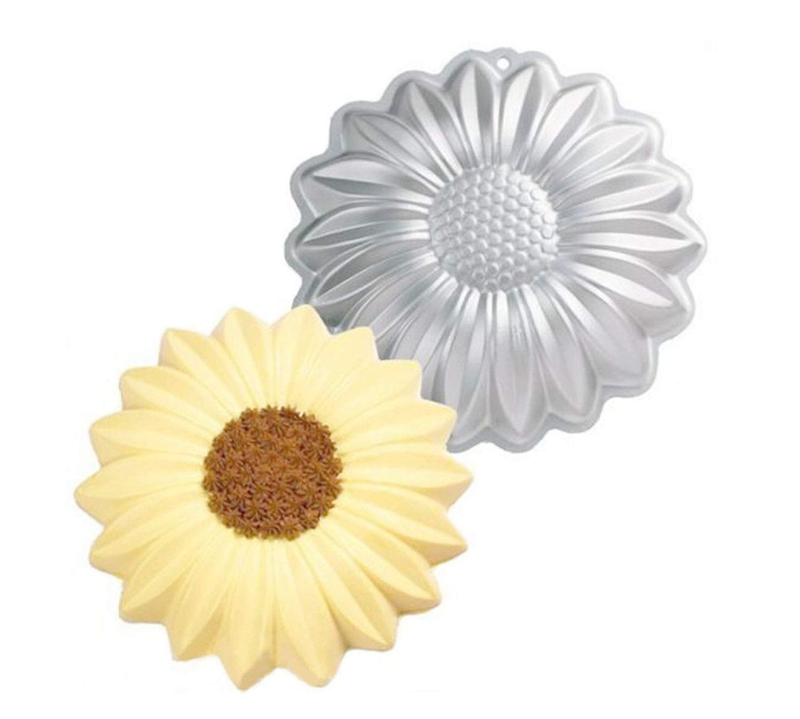 Zdywy 10 Inch Sun Flower Shaped Aluminum 3D Baking Mould Cake Mold Tin Birthday Cake Pan - Sun Flower