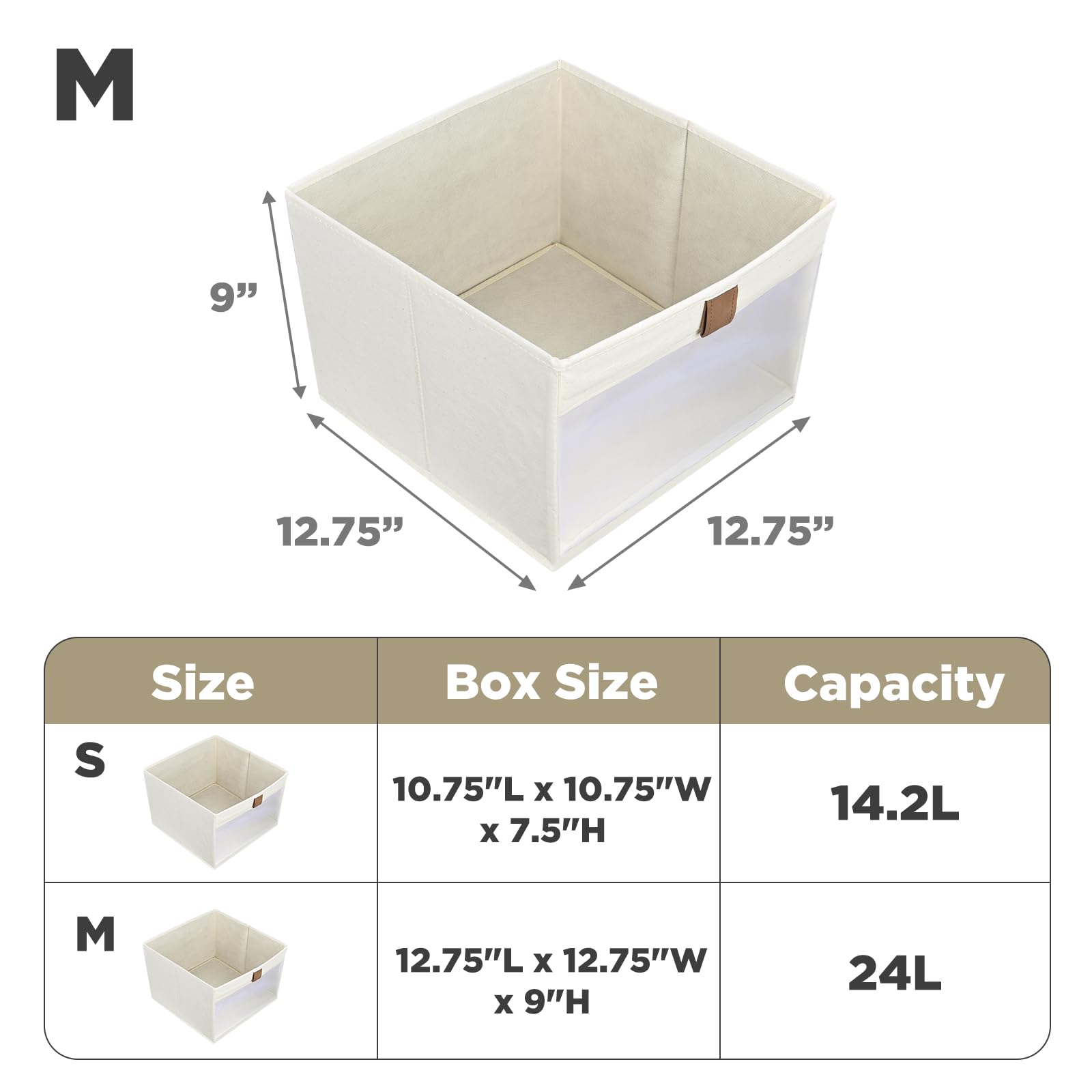Coyacool Storage Bins With Clear Window, Linen Closet Organizers And Storage, Closet Storage Shelves Box, Foldable Cloth Basket