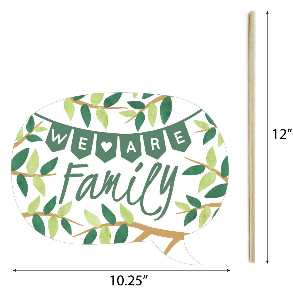 Big Dot Of Happiness Family Tree Reunion - Family Gathering Party Photo Booth Props Kit - 20 Count