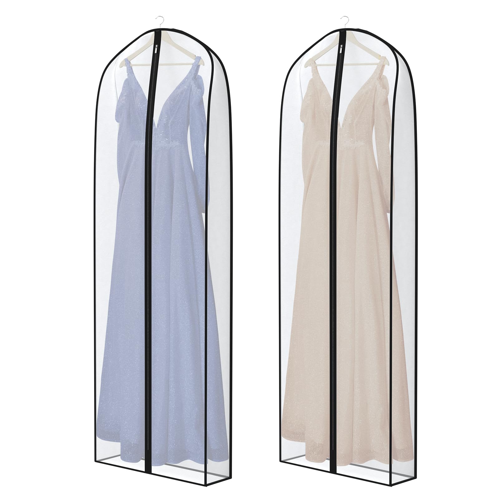 Zilink Breathable Dress Bags For Gowns Long 72    Wedding Dress Storage Bags Silky Dress Bags For Closet Storage With 7'' Gusste