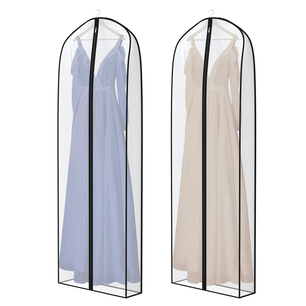 Zilink Breathable Dress Bags For Gowns Long 72    Wedding Dress Storage Bags Silky Dress Bags For Closet Storage With 7'' Gusste