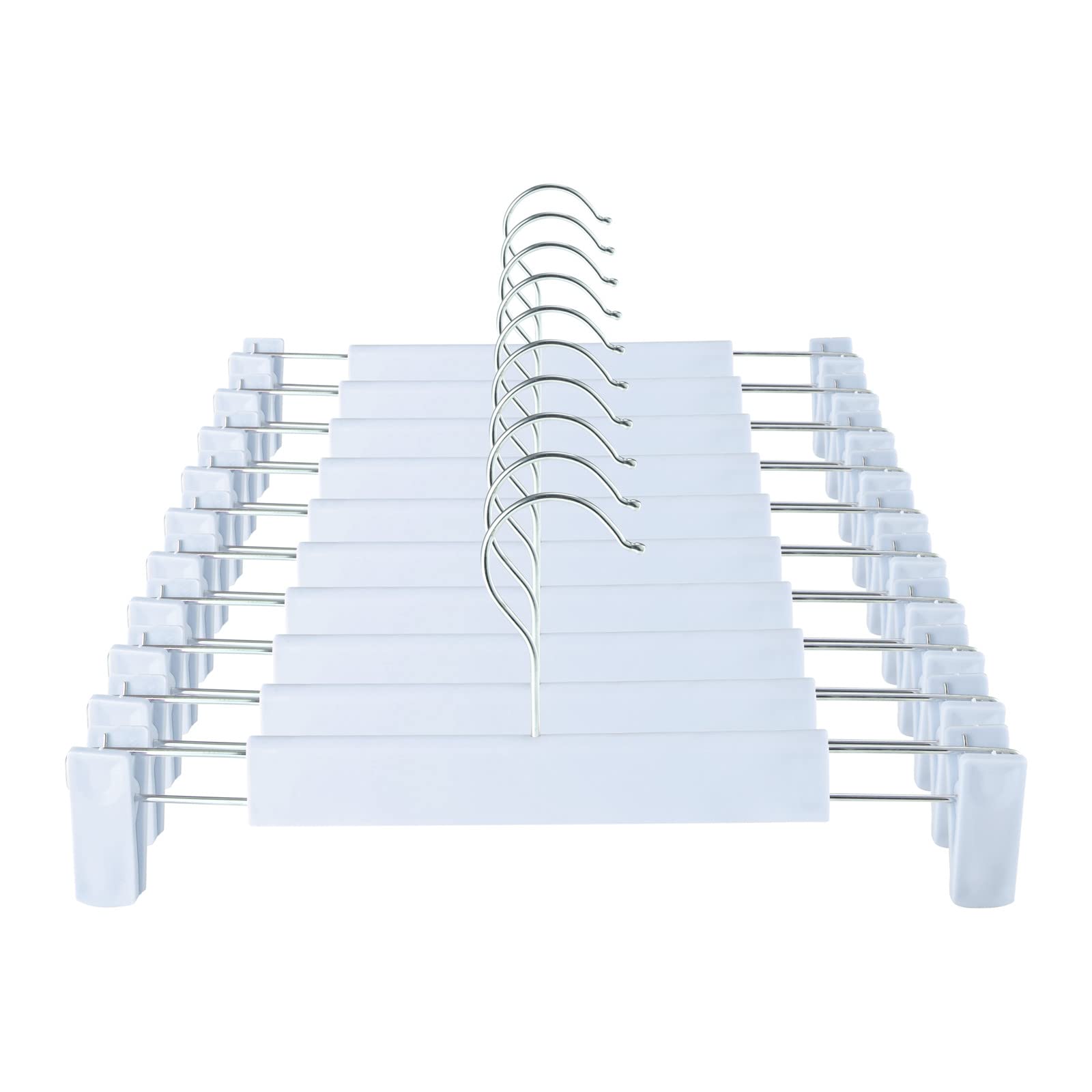 Guanjune Clothes Pants Hangers, Space-Saving Skirt Holders With 360  Swivel Hooks, Adjustable Clips, Trouser Hangers, Clothes Co