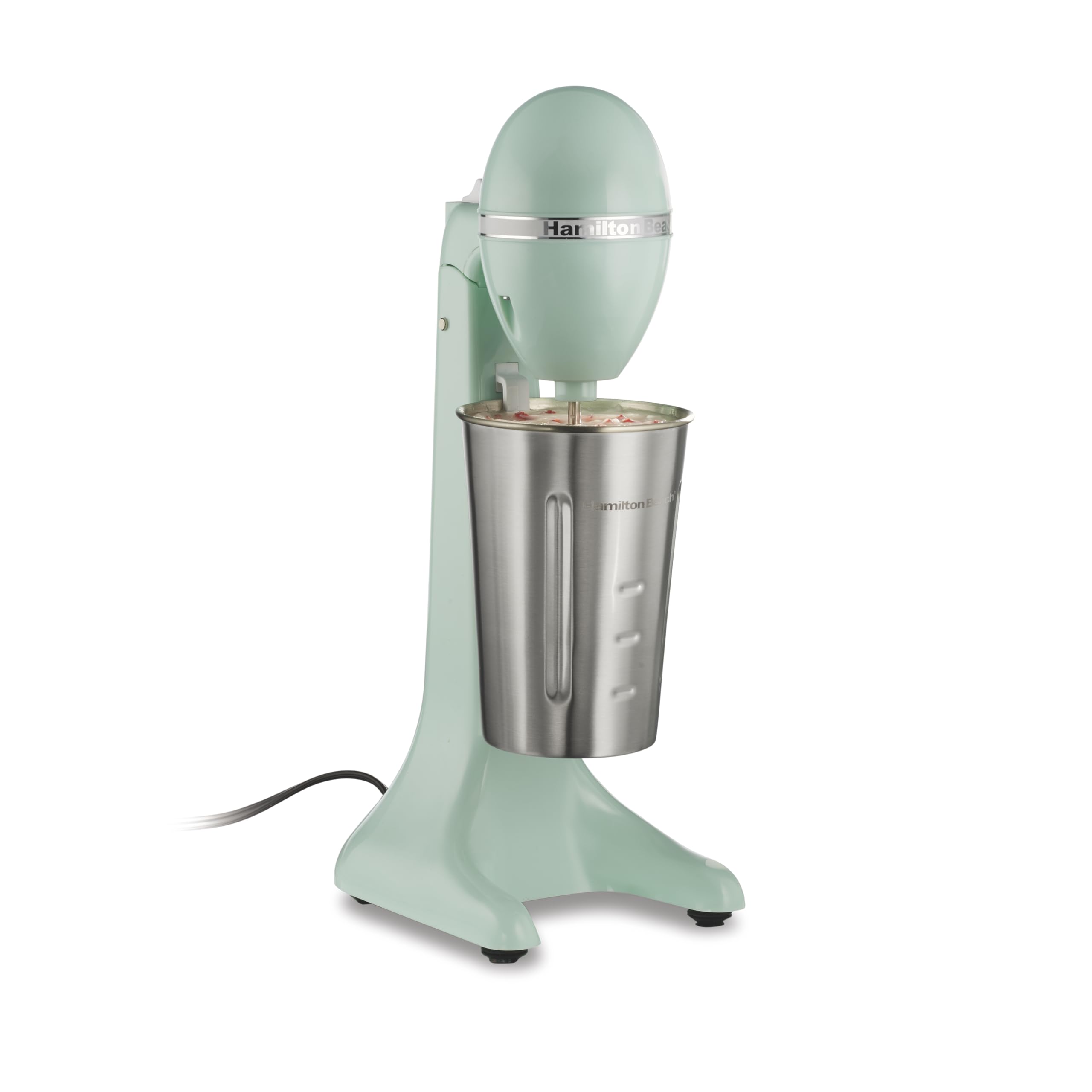 Hamilton Beach DrinkMaster Electric Drink Mixer, Retro Milkshake Maker & Milk Frother, 2 Speeds, Extra-Large 28 oz. Stainless St