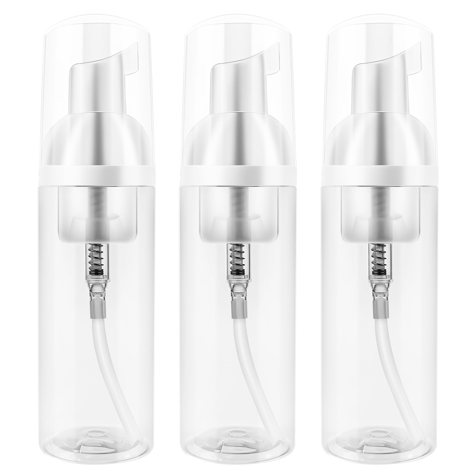 3Pack Travel Foam Pump Bottle 60 Ml/2 Oz - Small Size Foam Spray Bottle & Pump Bottle Dispenser For Face Wash, Lash Shampoo, Ski