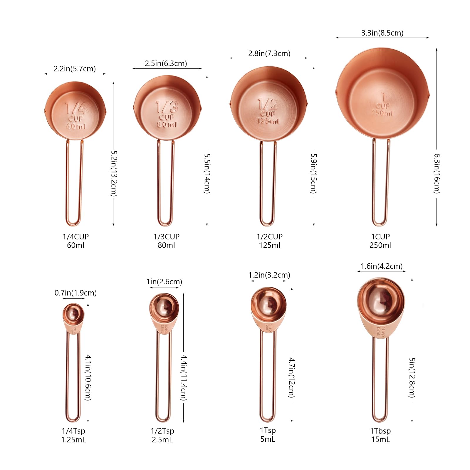 Stainless Steel Measuring Cups And Spoons Set Kitchen Accessories Stackable Metal Measuring Cups And Metal Measuring Spoons Set