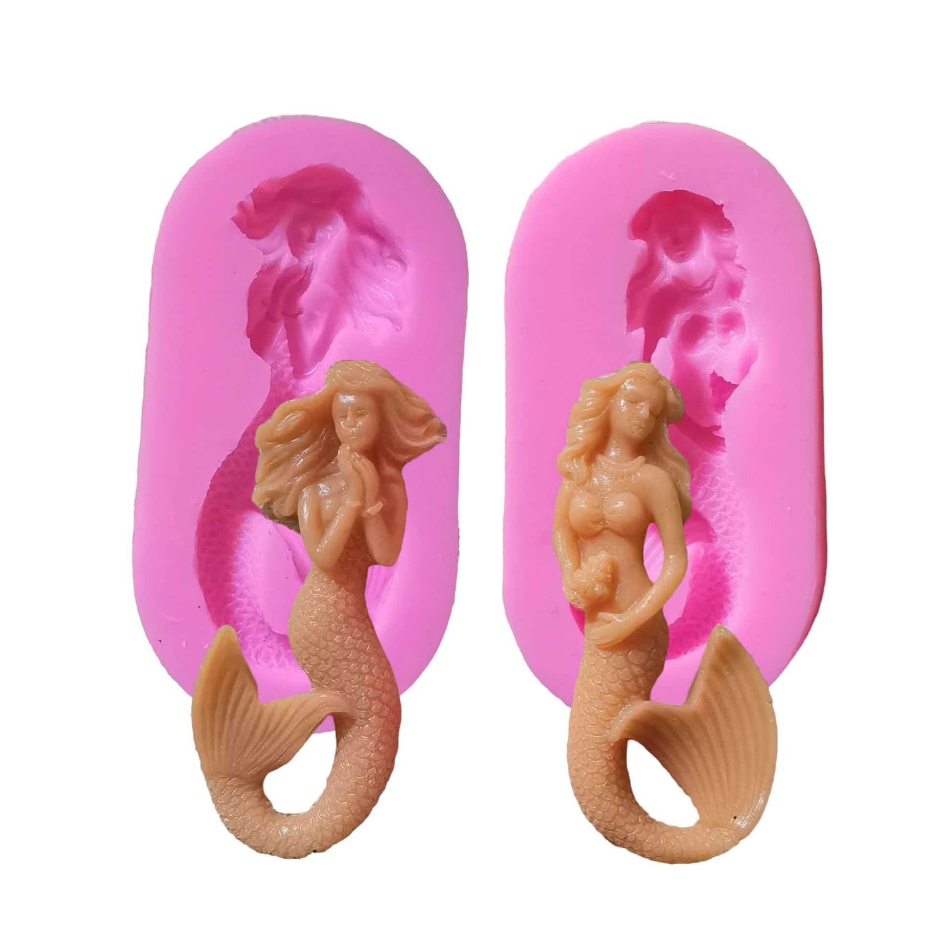Cestony 4Pcs/Set Mermaid Silicone Molds For Diy Cake Fondant Biscuit Cookies Soap Sugar Pudding Chocolate Hard Candies Dessert C